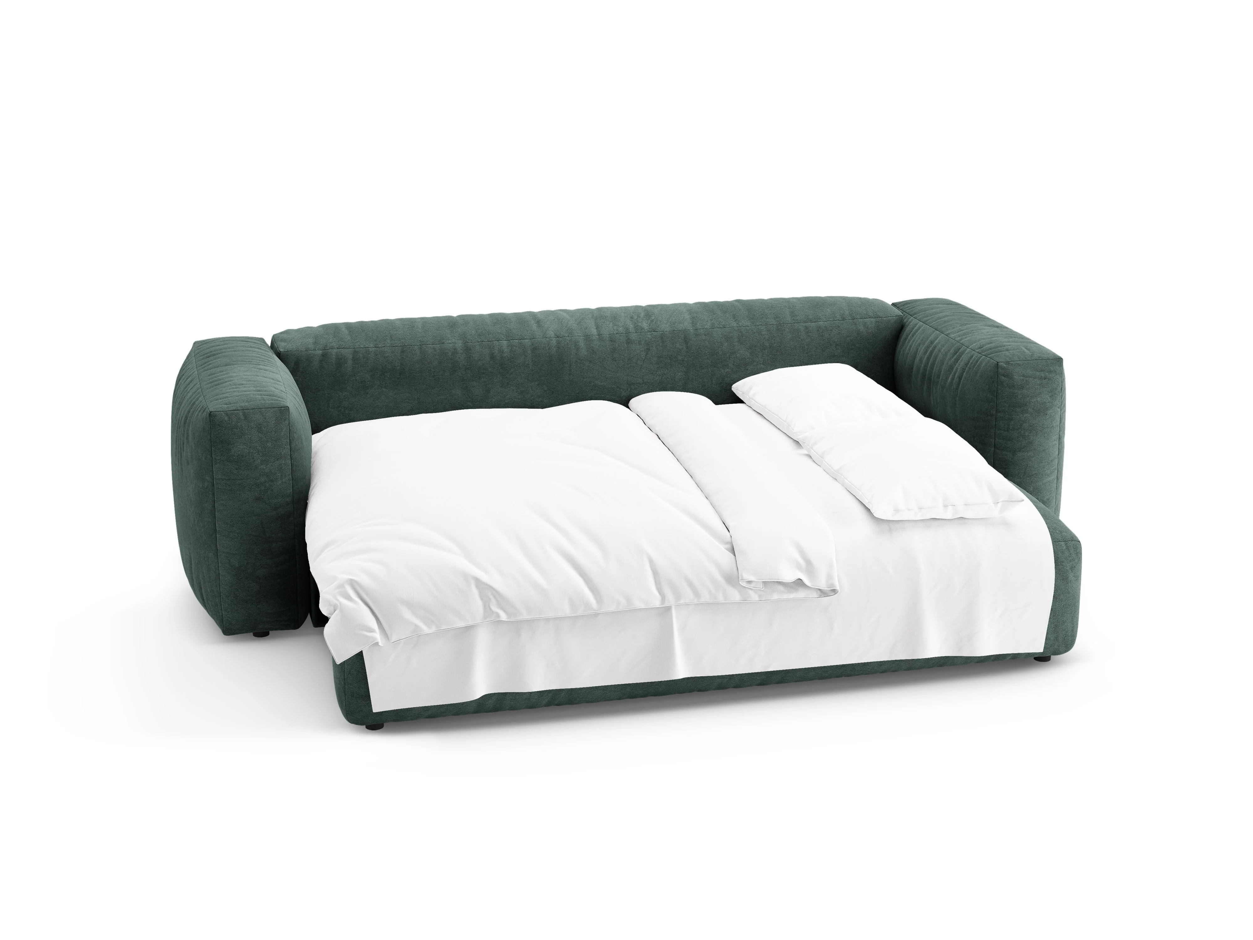 Sofa aksamitna 3-osobowa z funkcją spania MARTINA petrol - Image 7