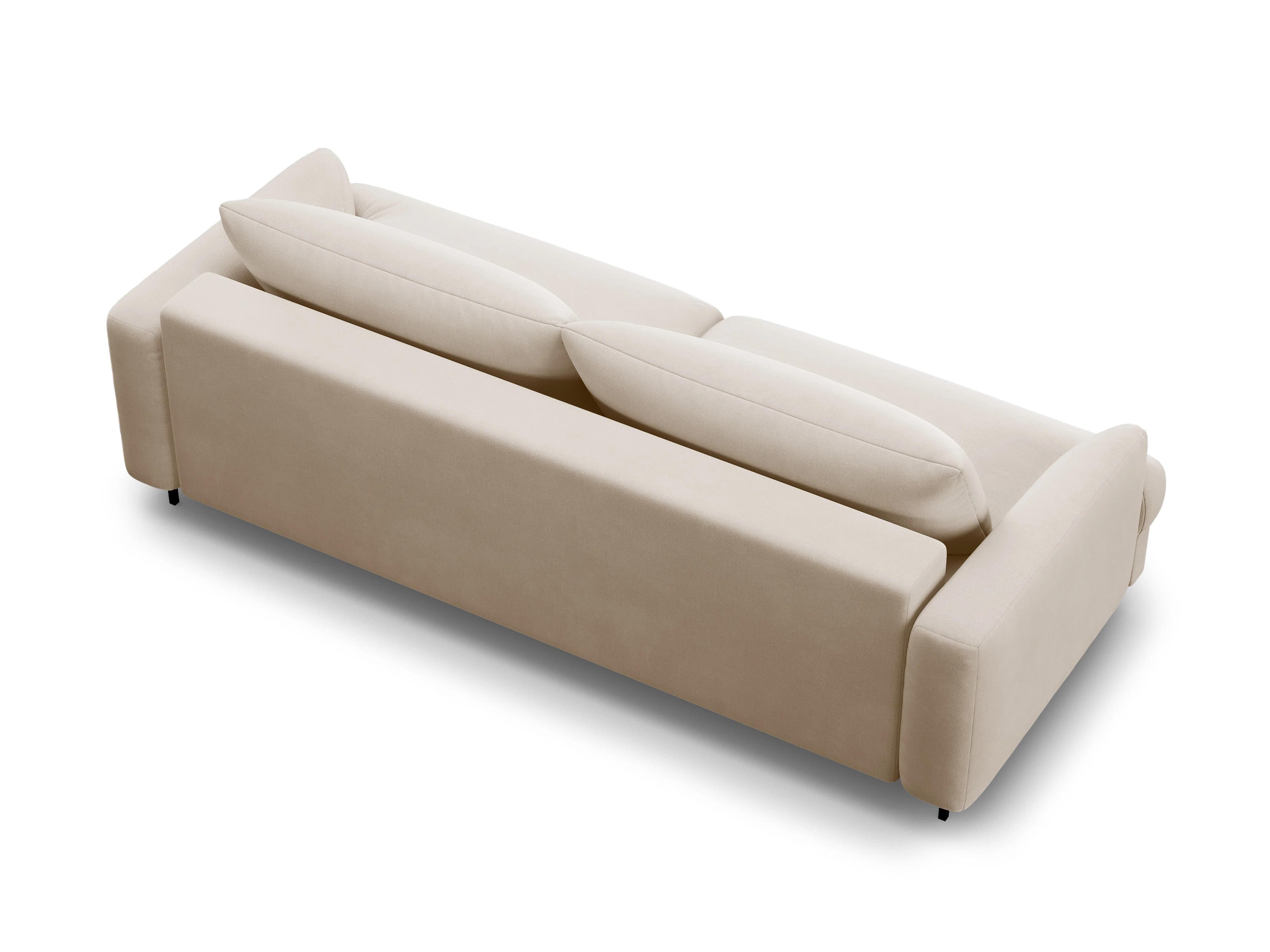 Sofa aksamitna 3-osobowa z funkcją spania NAOMI beżowy - Image 4