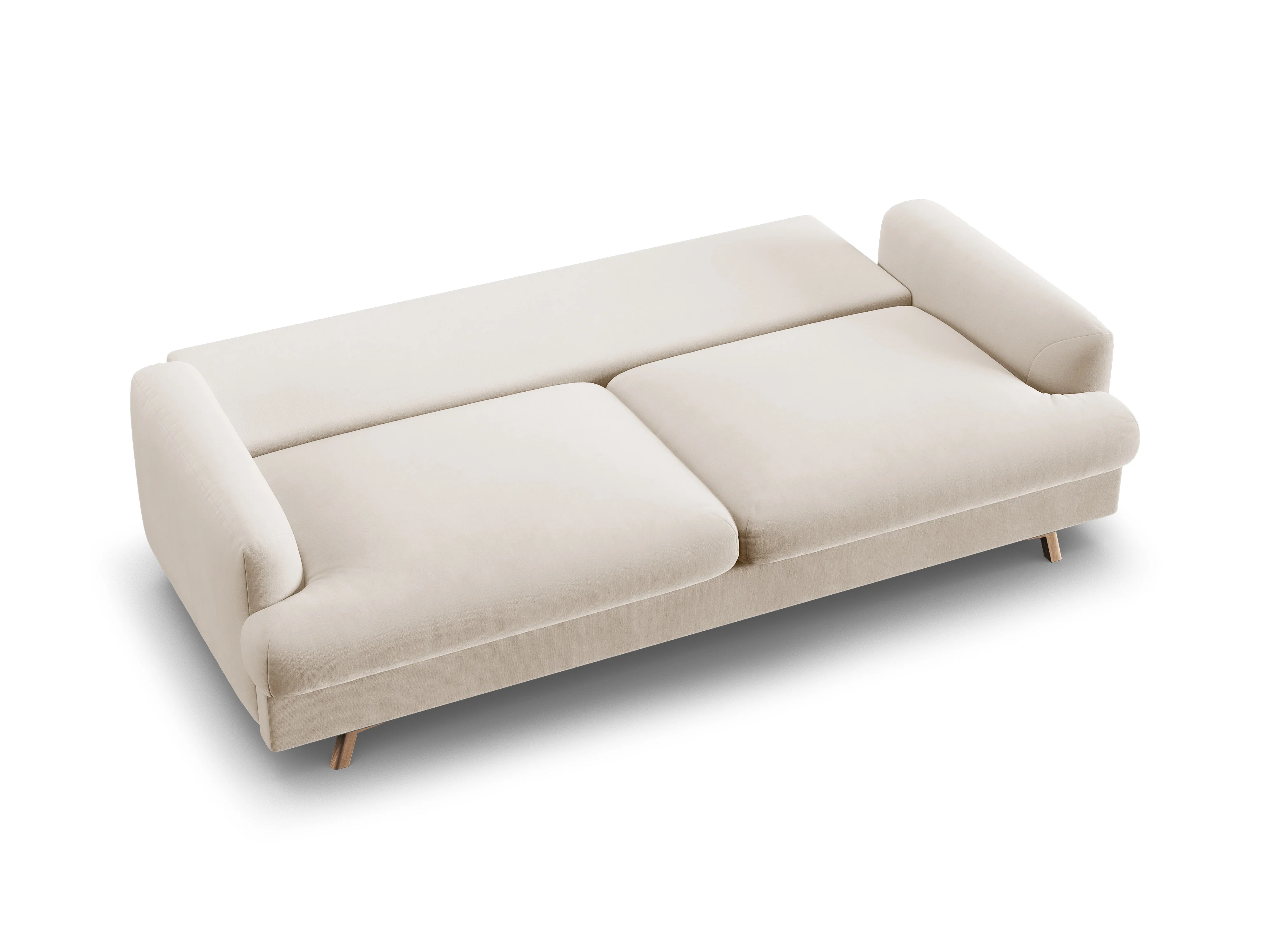 Sofa aksamitna 3-osobowa z funkcją spania NAOMI beżowy - Image 5