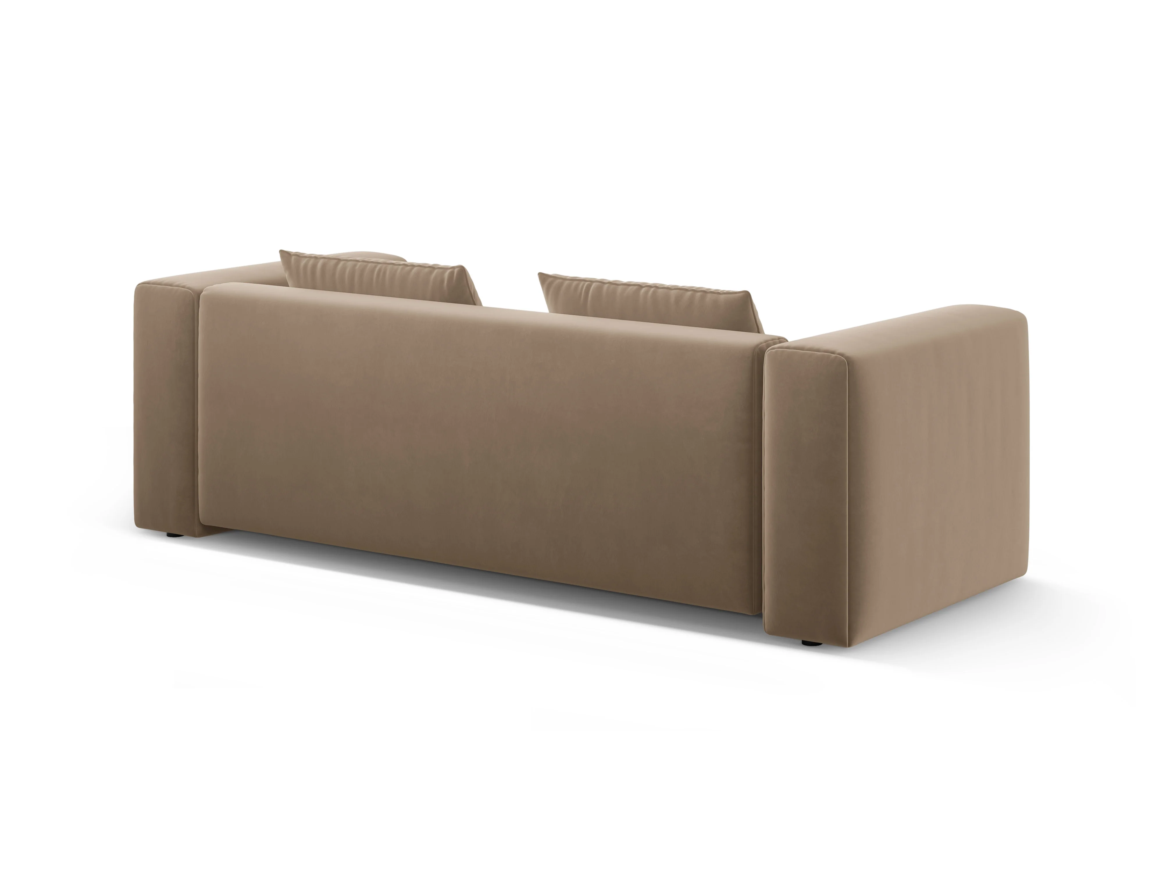 Sofa aksamitna 3-osobowa z funkcją spania VERONA piaskowy - Image 6