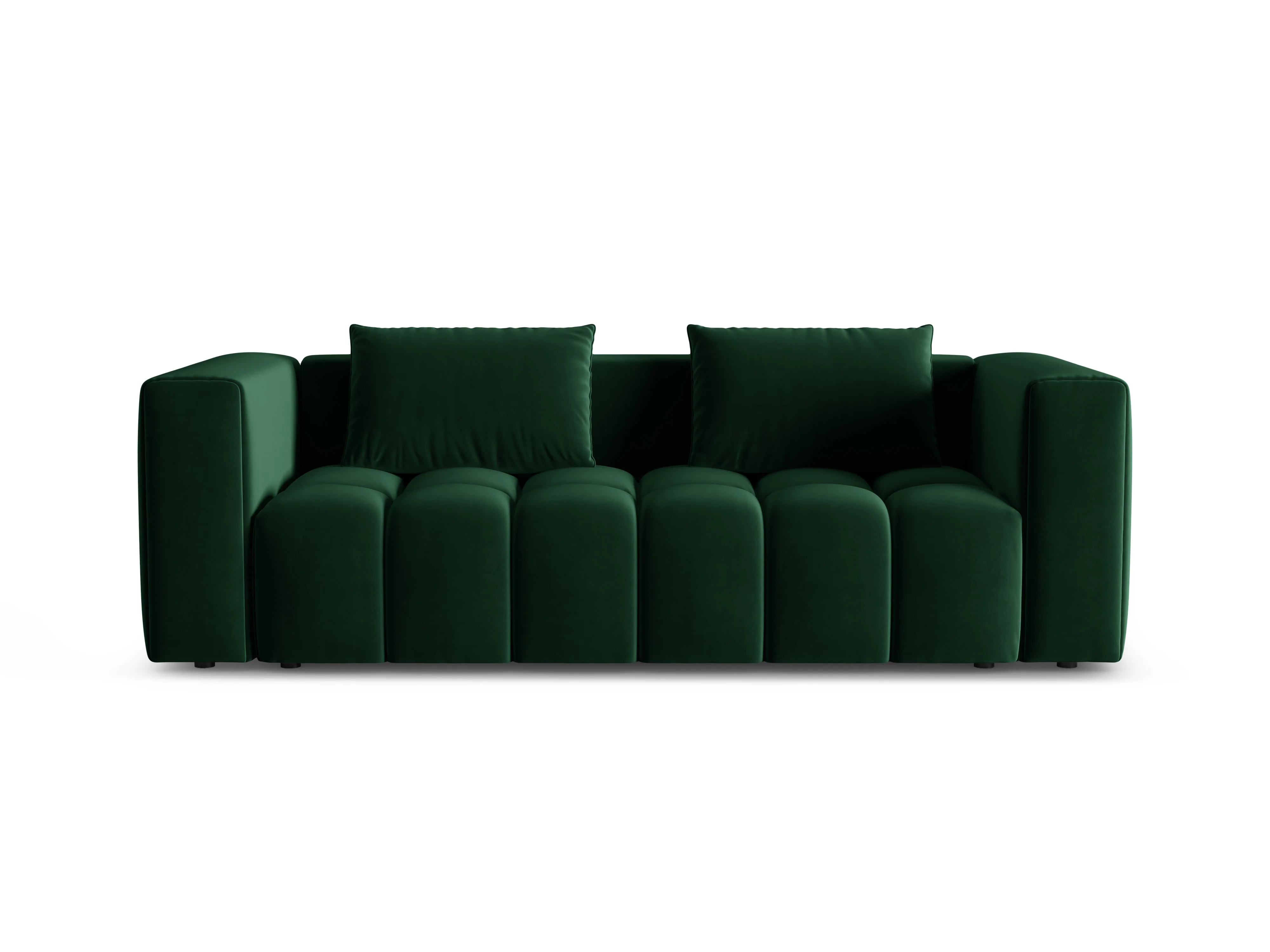 Sofa aksamitna 3-osobowa z funkcją spania VERONA butelkowy zielony - Image 3
