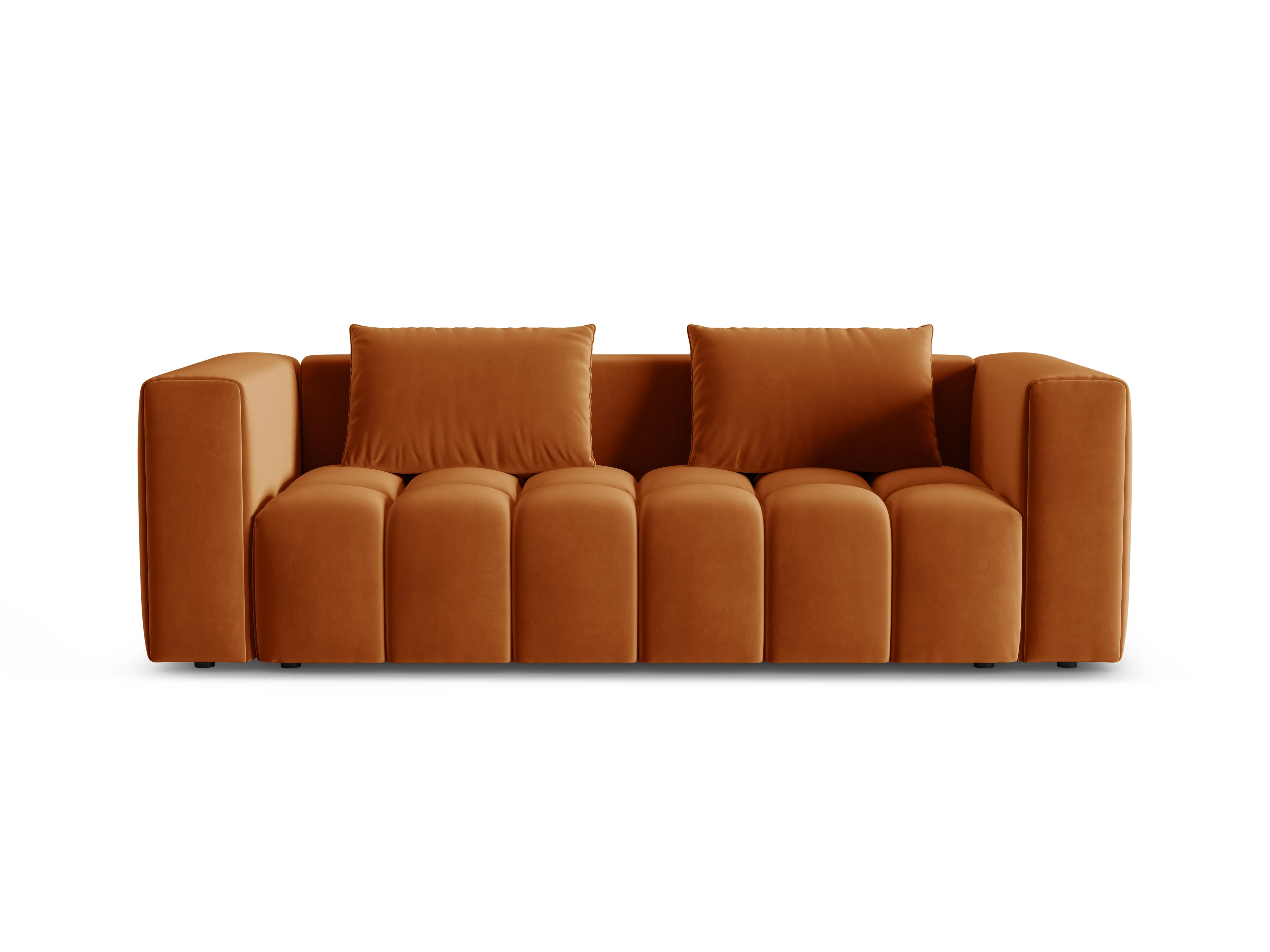 Sofa aksamitna 3-osobowa z funkcją spania VERONA ceglany - Image 3