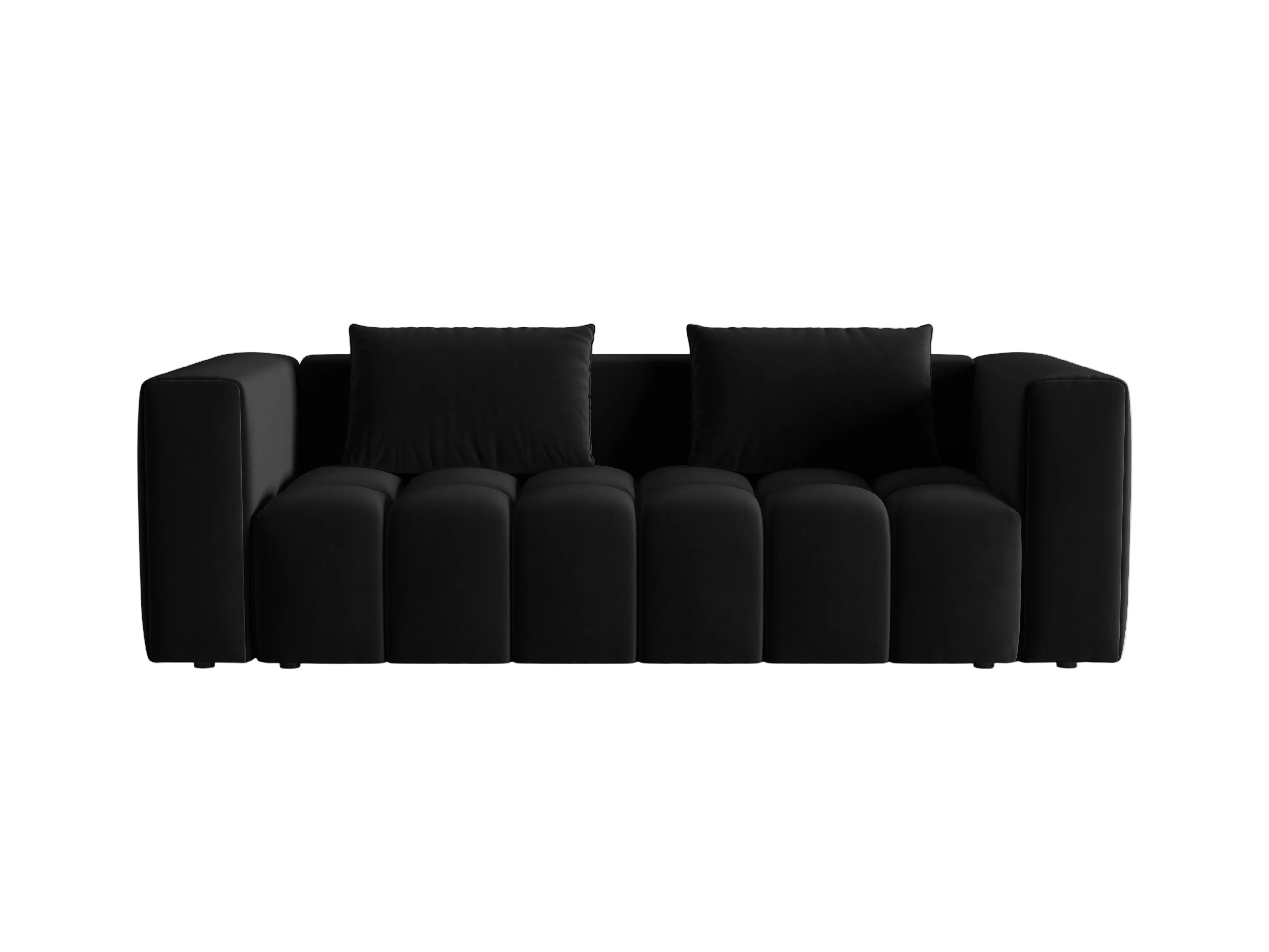 Sofa aksamitna 3-osobowa z funkcją spania VERONA czarny - Image 3