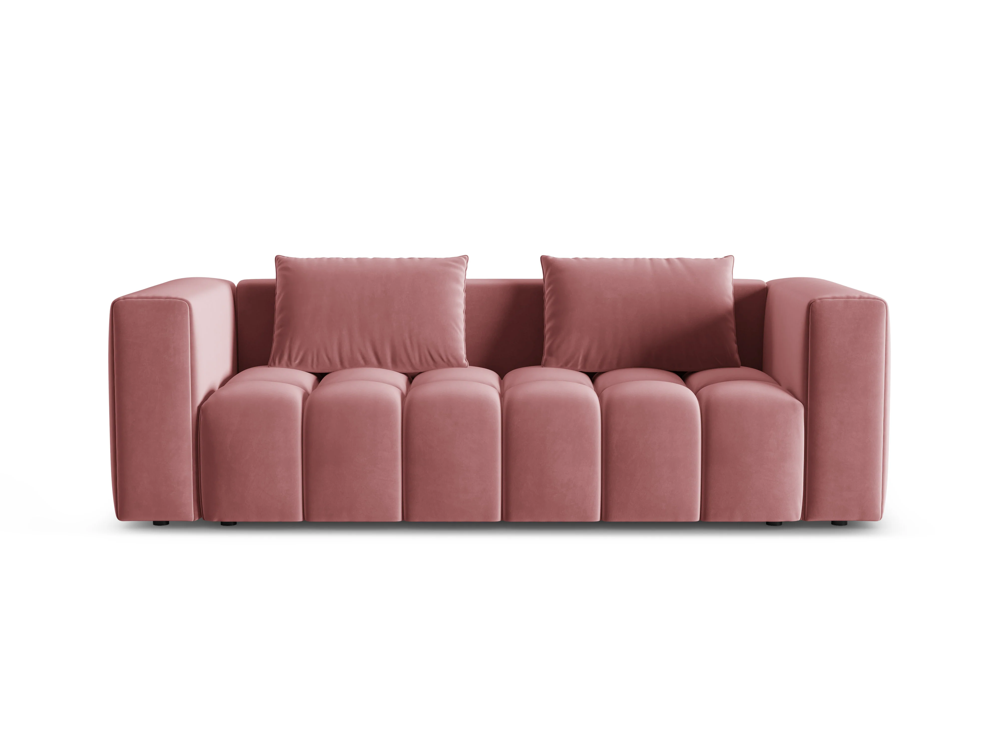 Sofa aksamitna 3-osobowa z funkcją spania VERONA różowy flamingo - Image 3