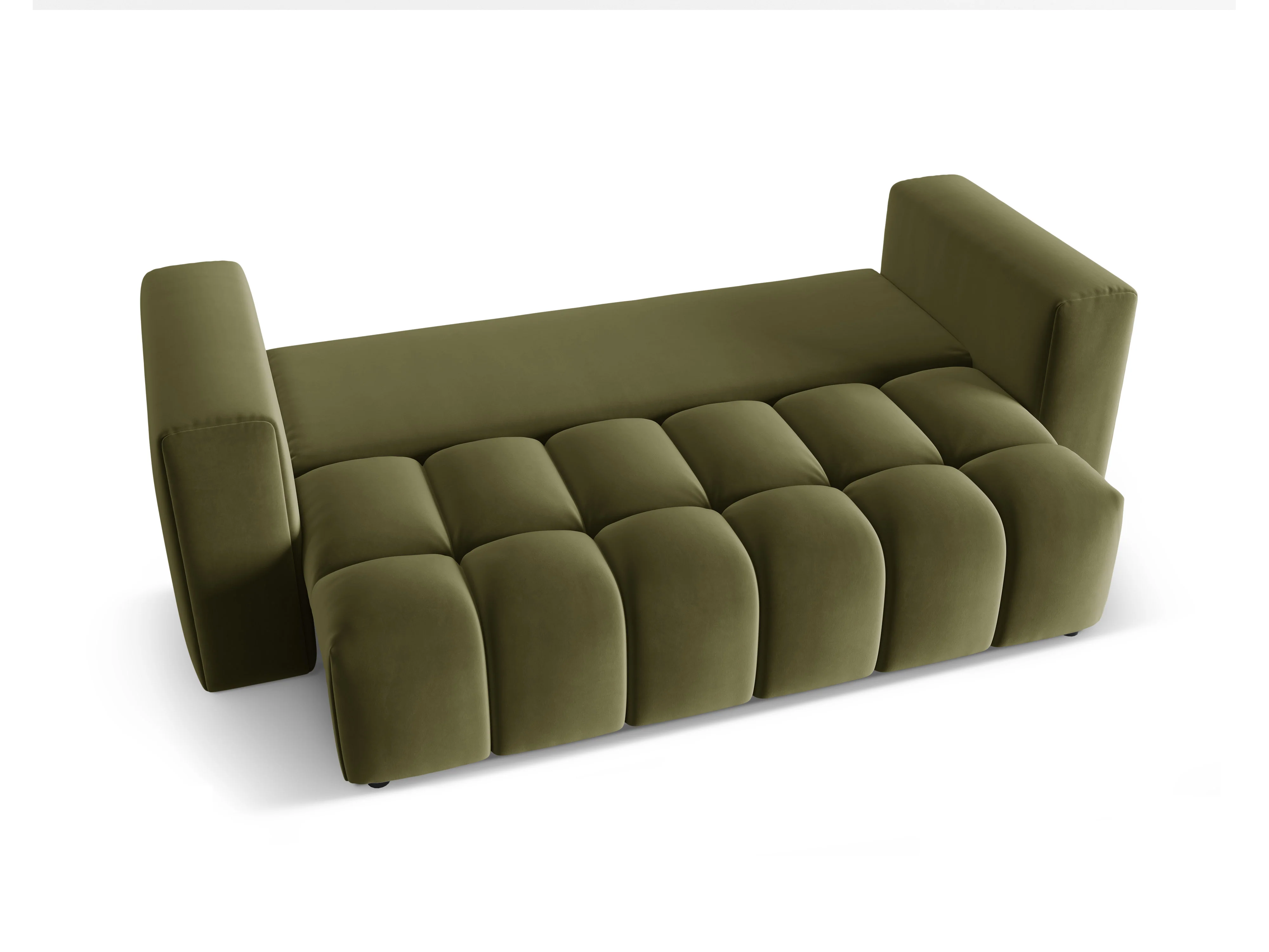 Sofa aksamitna 3-osobowa z funkcją spania VERONA jasny zielony - Image 2