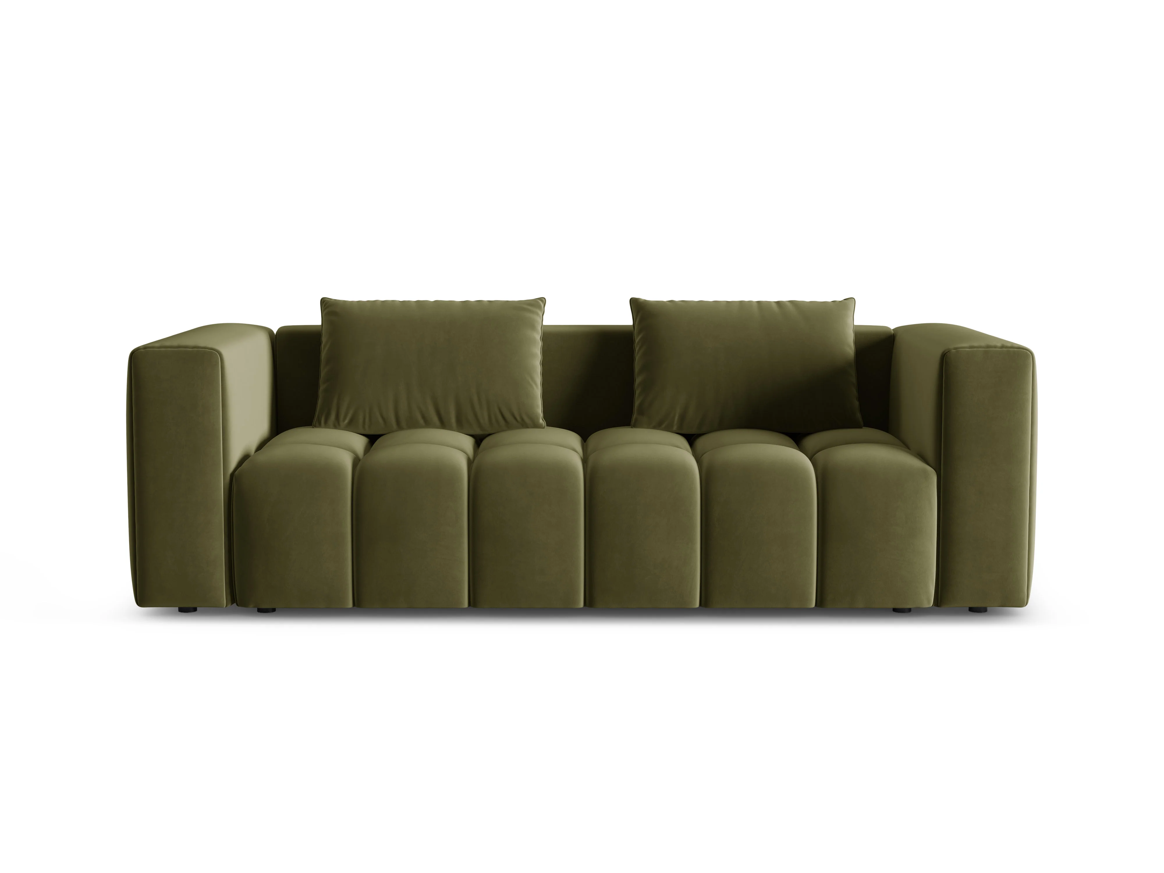 Sofa aksamitna 3-osobowa z funkcją spania VERONA jasny zielony - Image 3