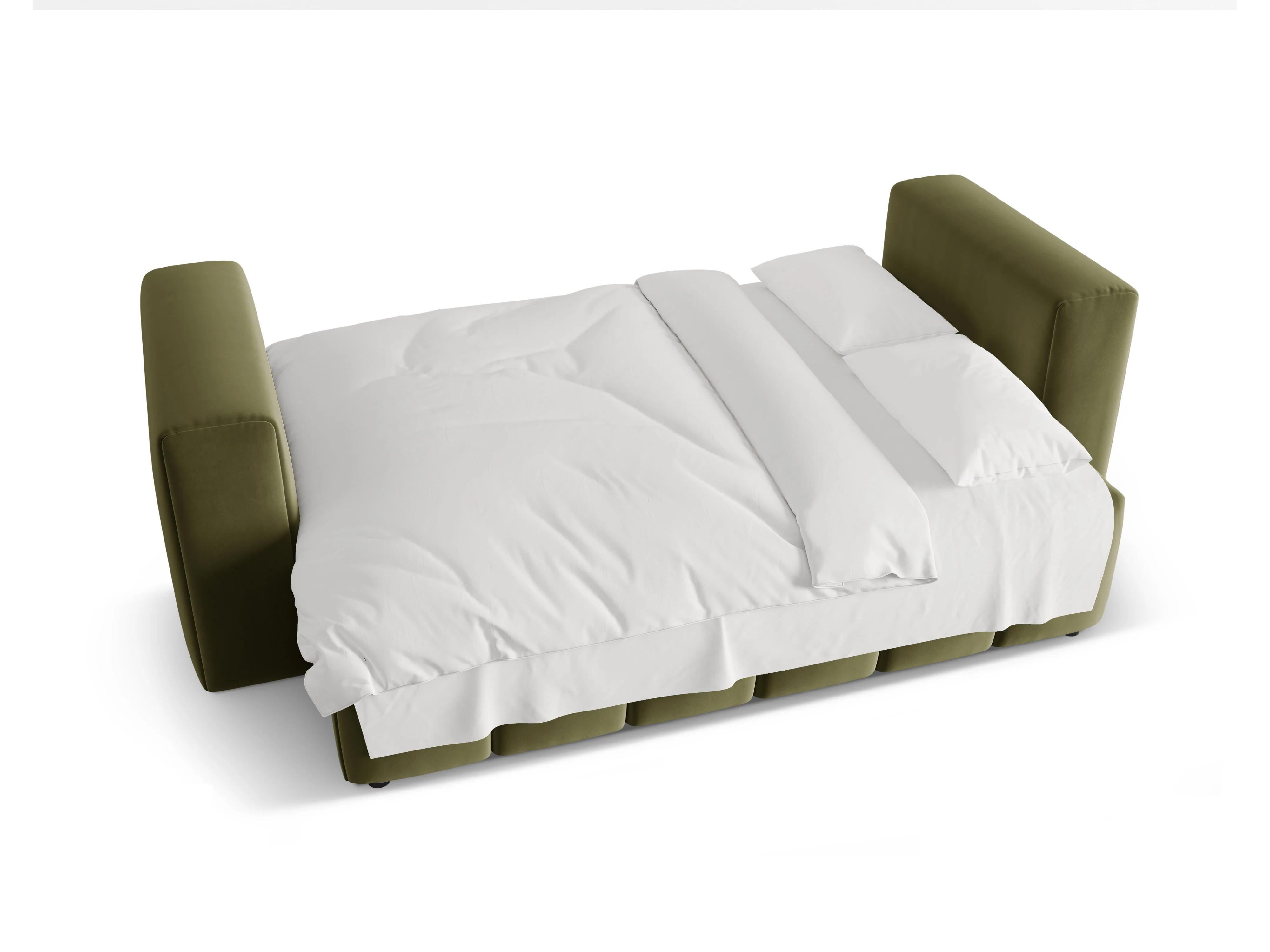 Sofa aksamitna 3-osobowa z funkcją spania VERONA jasny zielony - Image 5