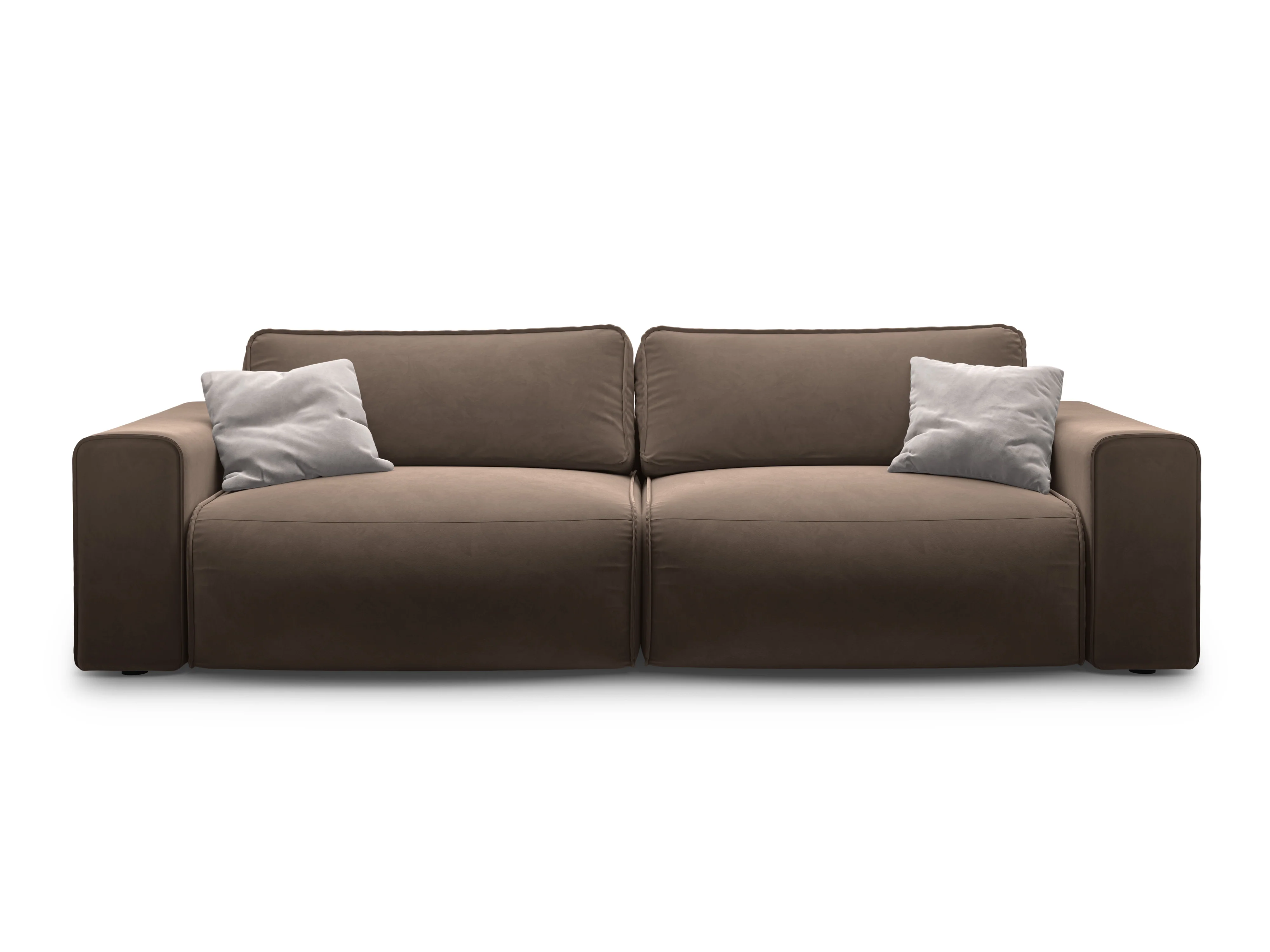Sofa aksamitna 3-osobowa z funkcją spania VICTOR czekoladowy - Image 5