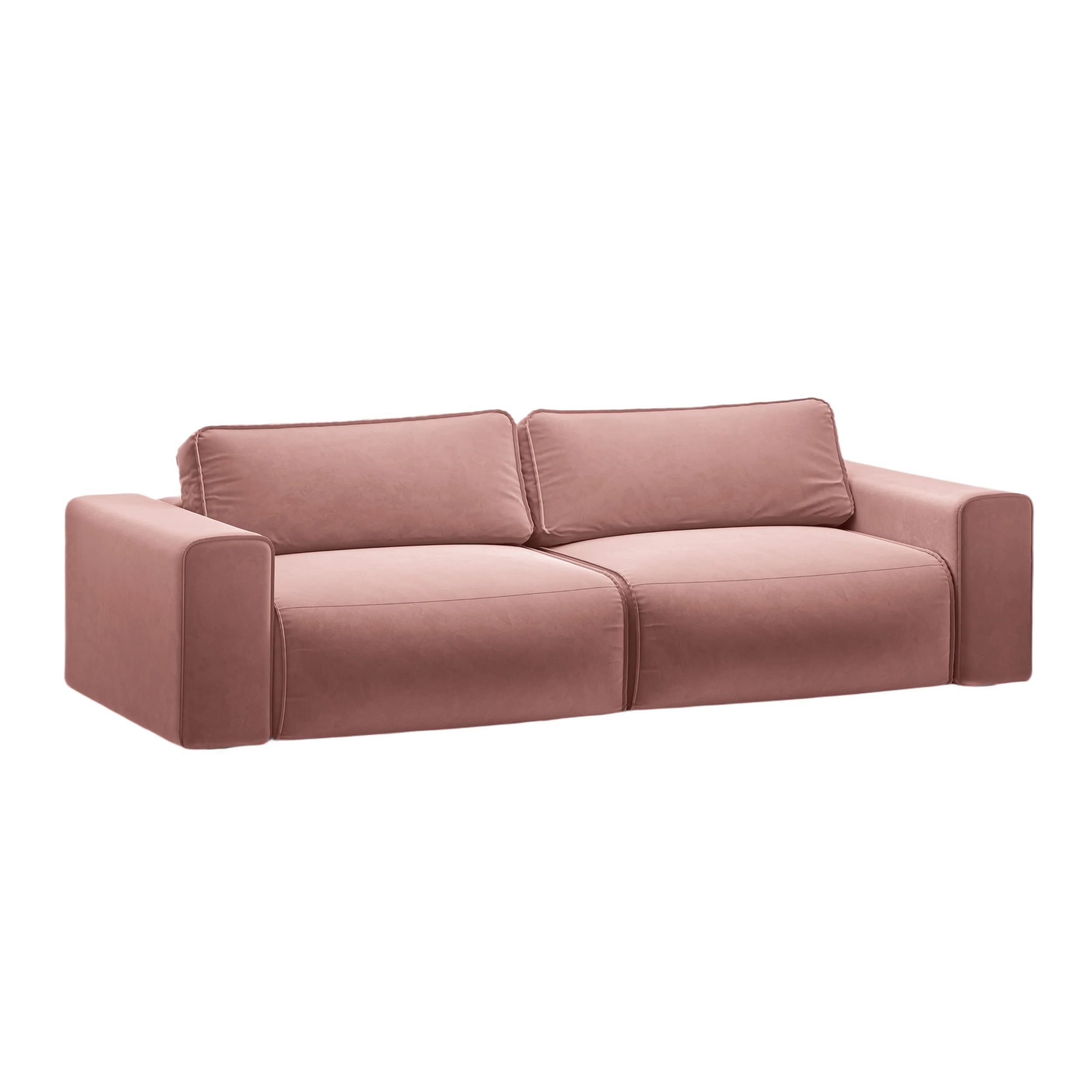 Sofa aksamitna 3-osobowa z funkcją spania VICTOR różowy