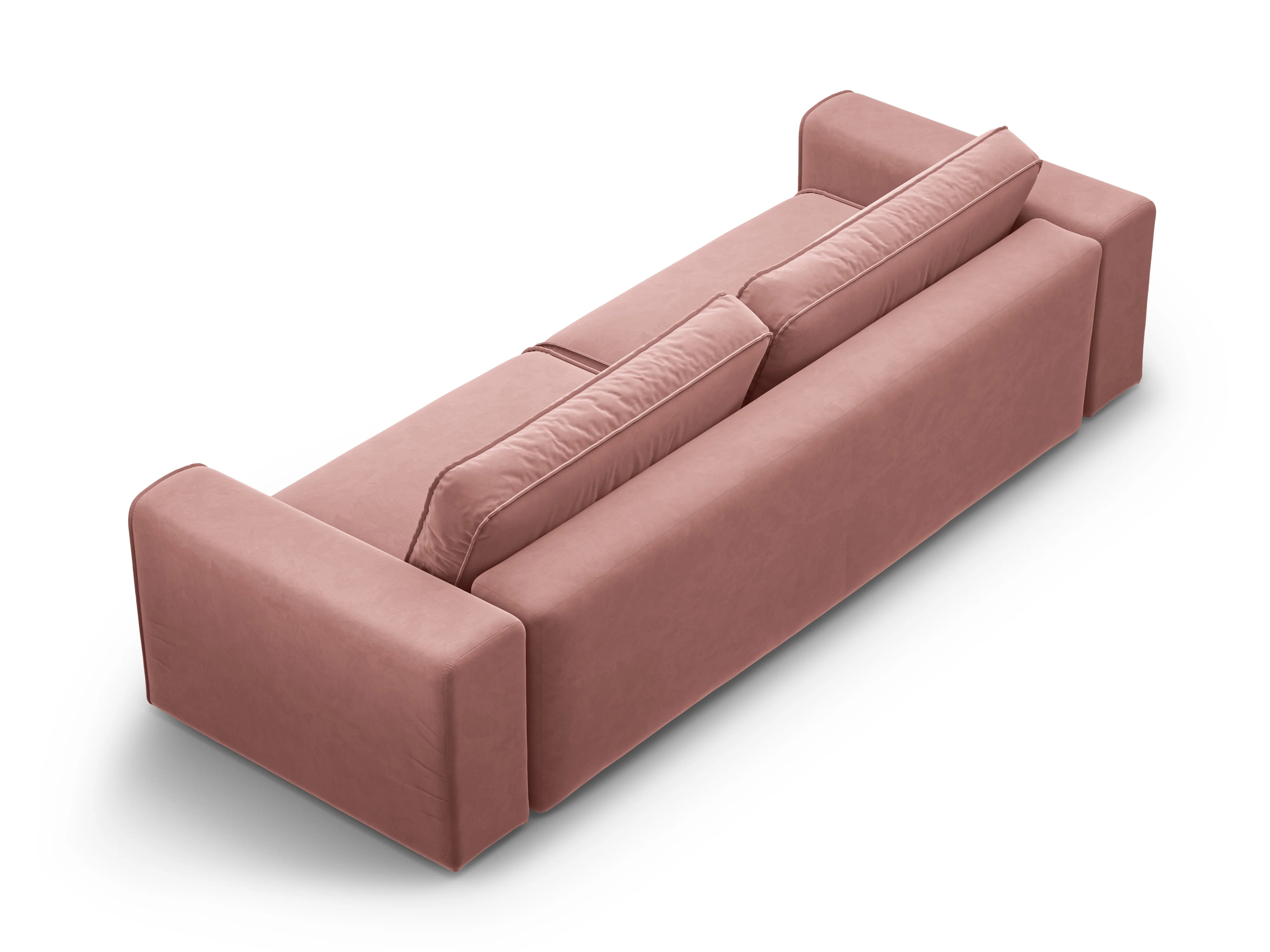 Sofa aksamitna 3-osobowa z funkcją spania VICTOR różowy - Image 2