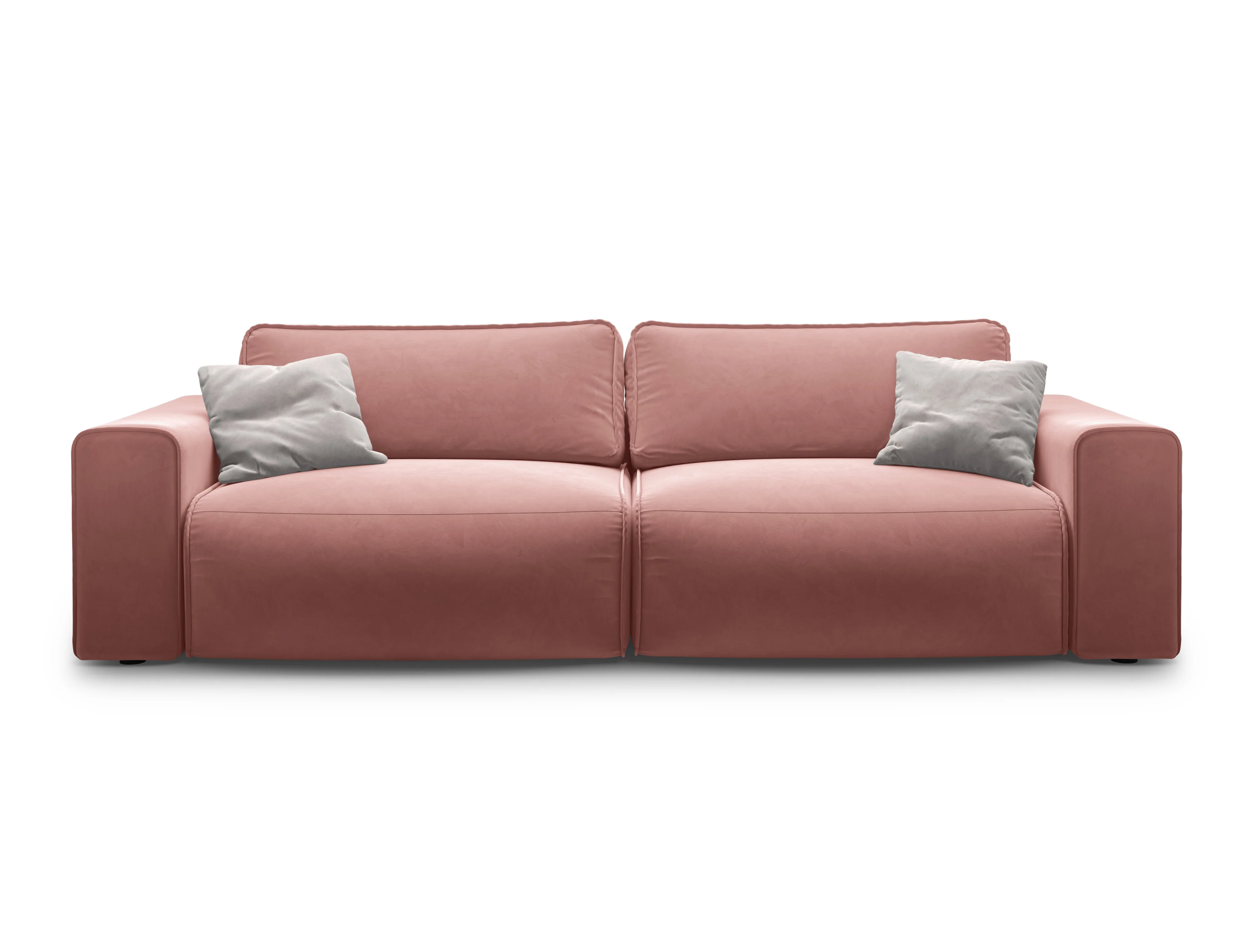 Sofa aksamitna 3-osobowa z funkcją spania VICTOR różowy - Image 5