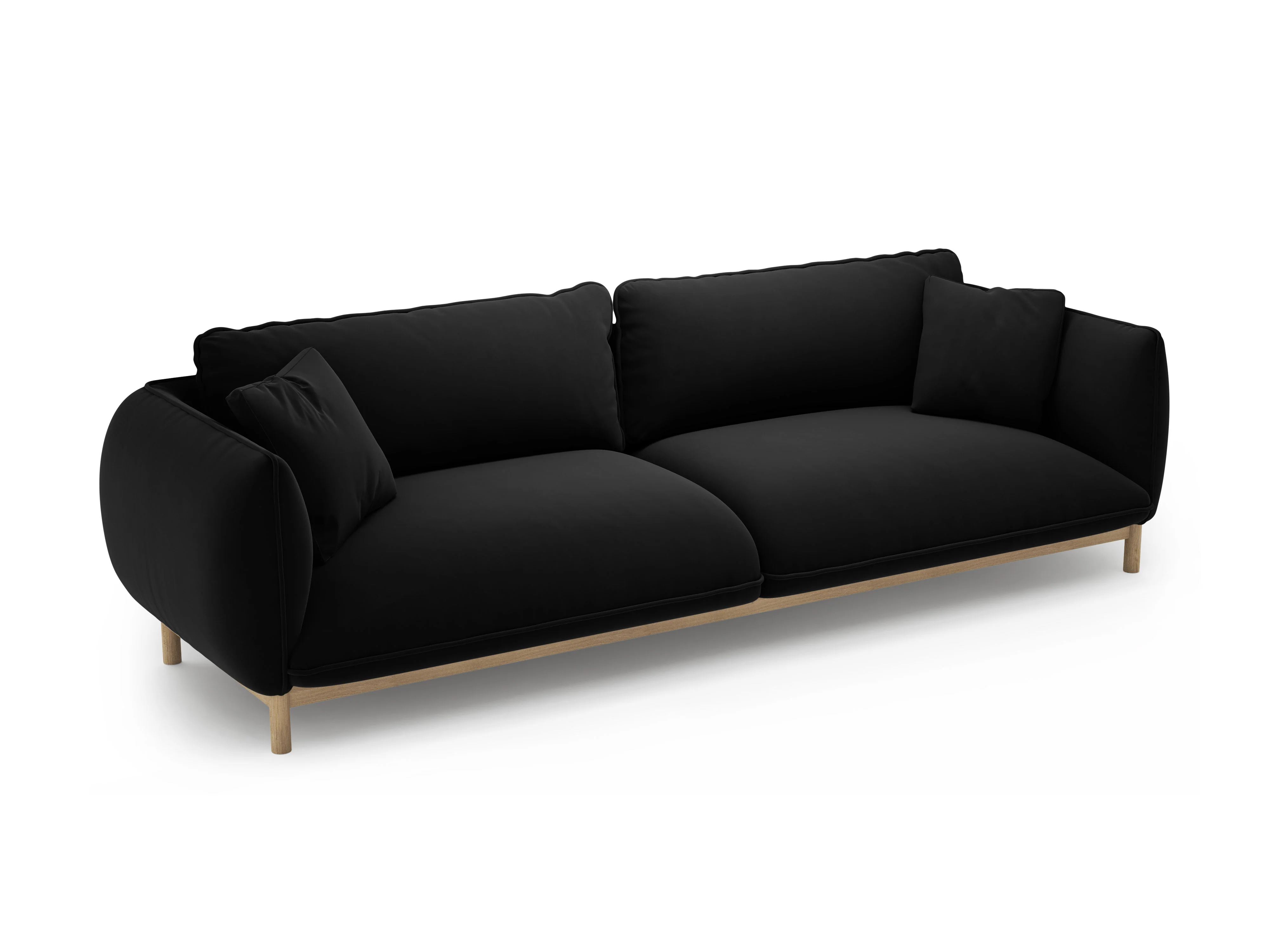 Sofa aksamitna 4-osobowa ADA czarny - Image 3