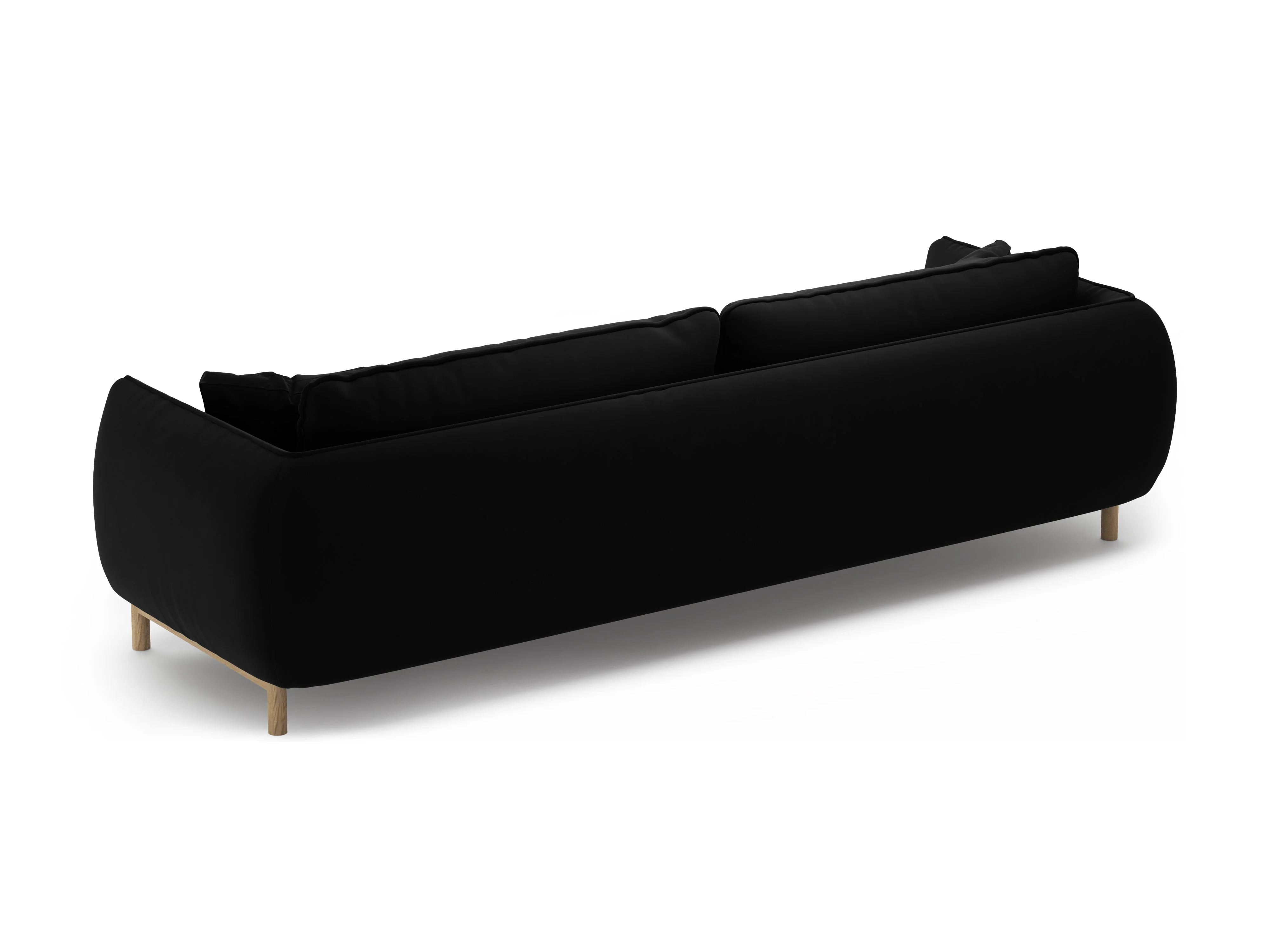 Sofa aksamitna 4-osobowa ADA czarny - Image 4