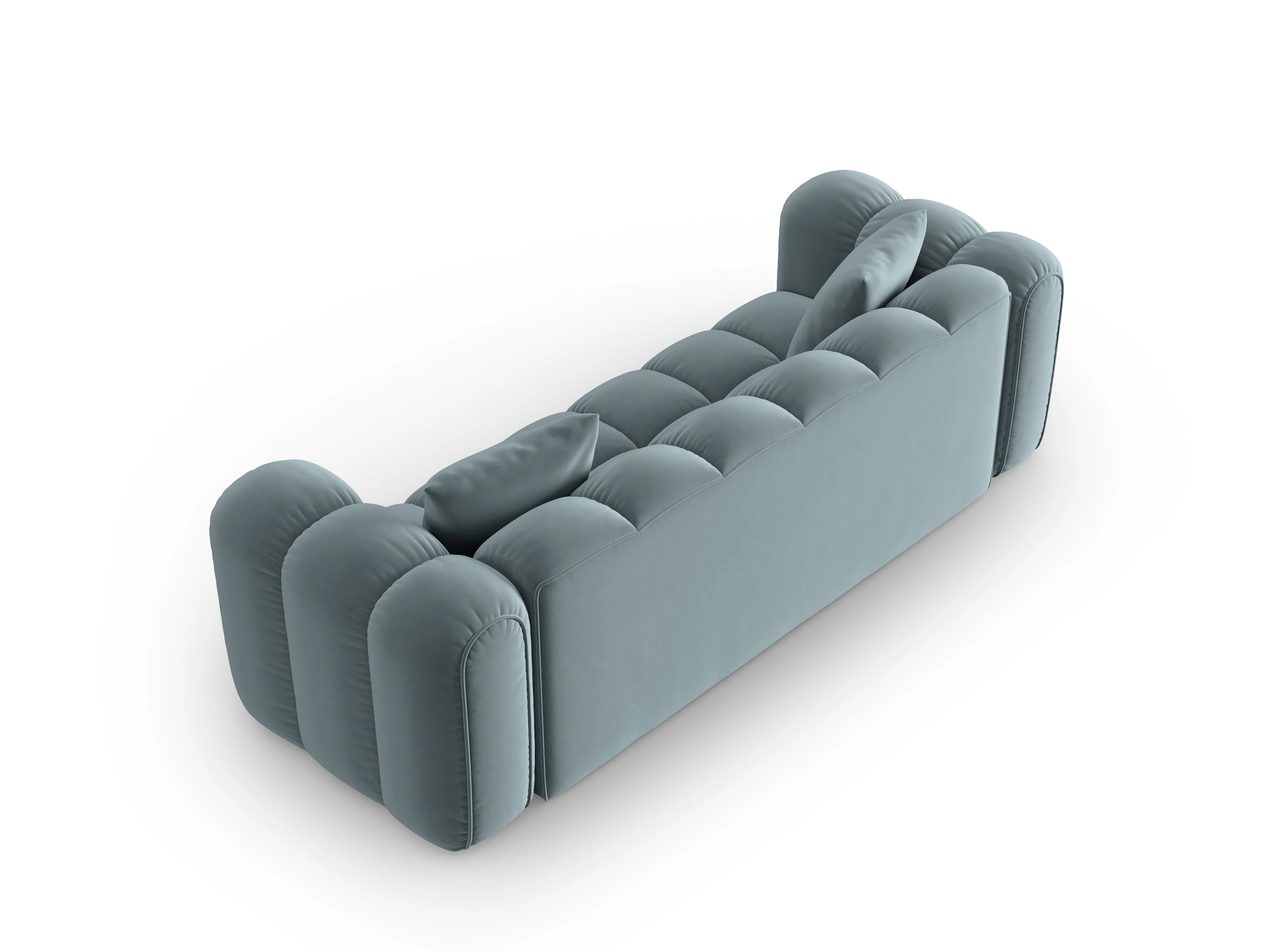 Sofa aksamitna 4-osobowa ASTRO jasnoniebieski - Image 3