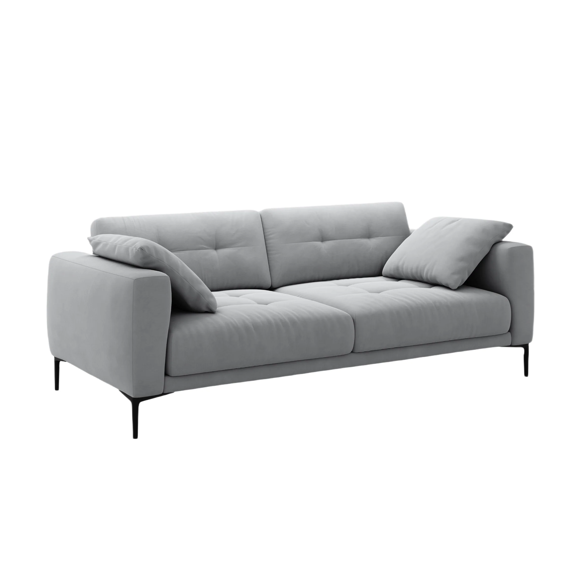 Sofa aksamitna 4-osobowa BEMY szary