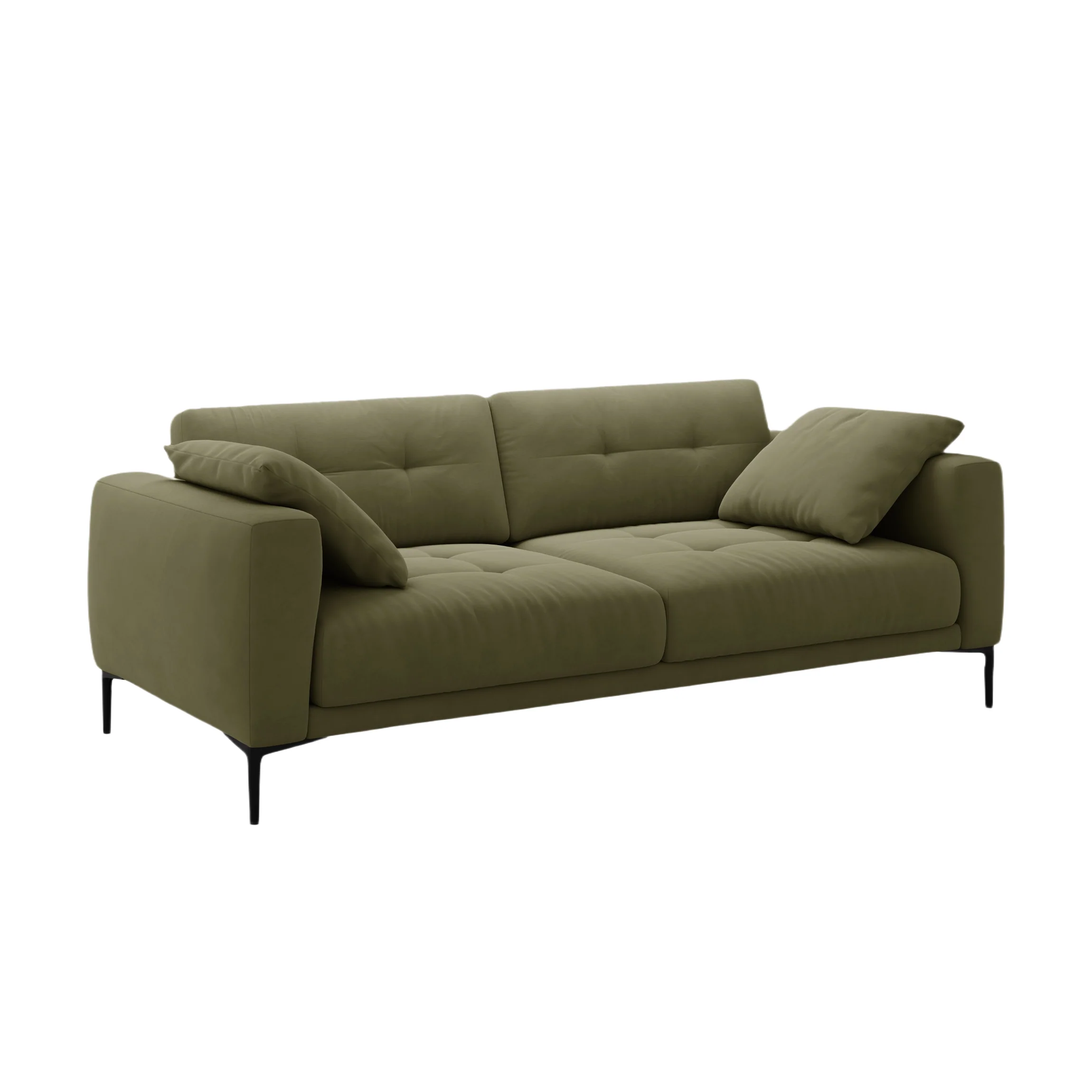 Sofa aksamitna 4-osobowa BEMY zielony