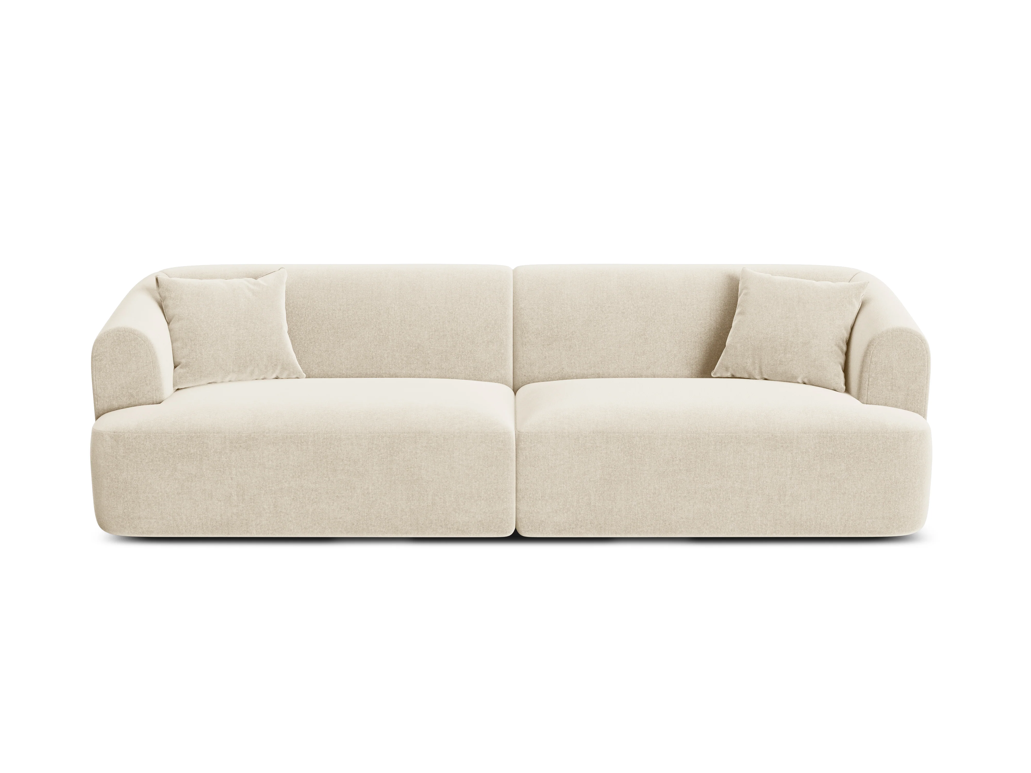 Sofa aksamitna 4-osobowa CAMPI jasnobeżowy - Image 3