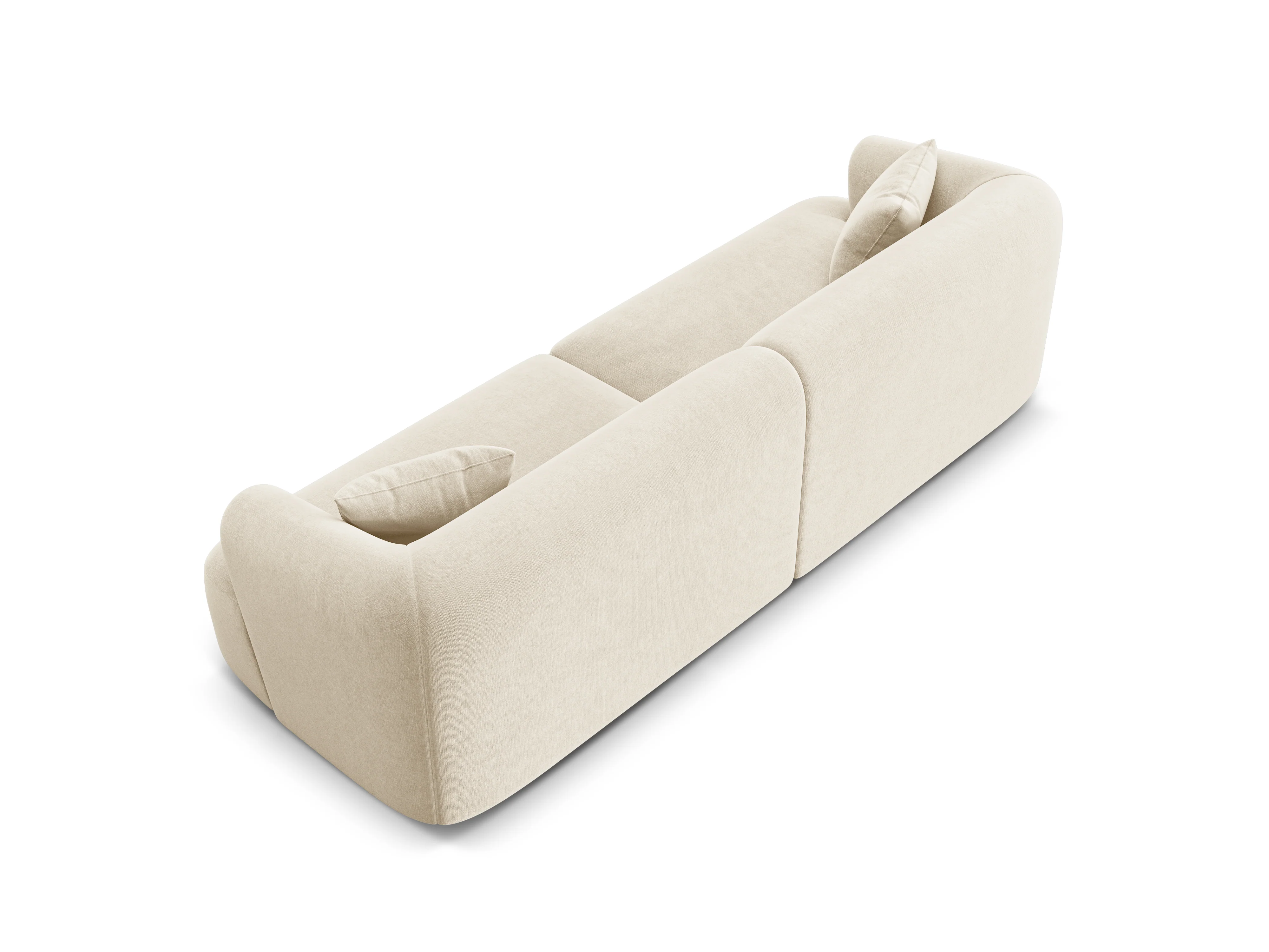 Sofa aksamitna 4-osobowa CAMPI jasnobeżowy - Image 5