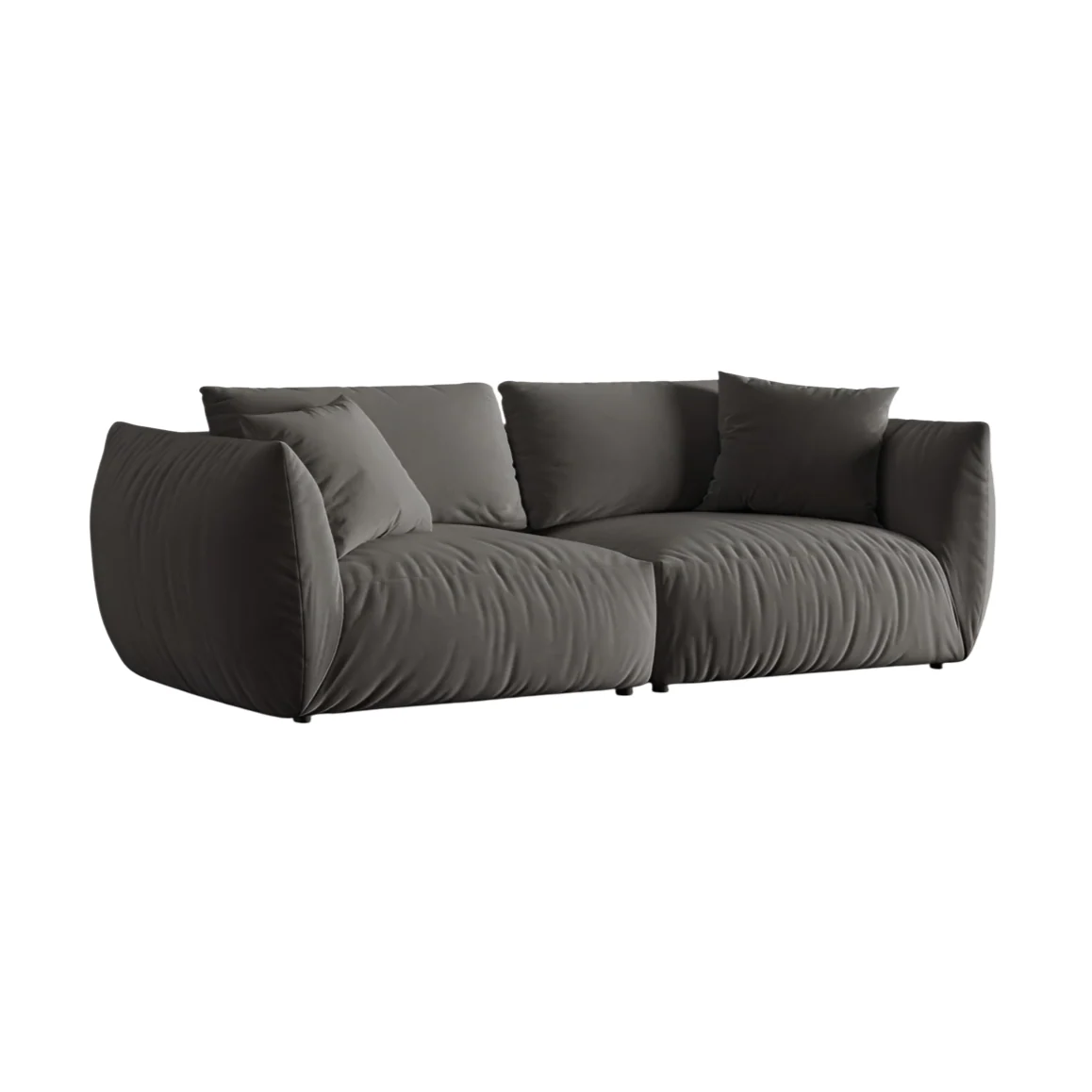 Sofa aksamitna 4-osobowa CHRIS ciemnoszary