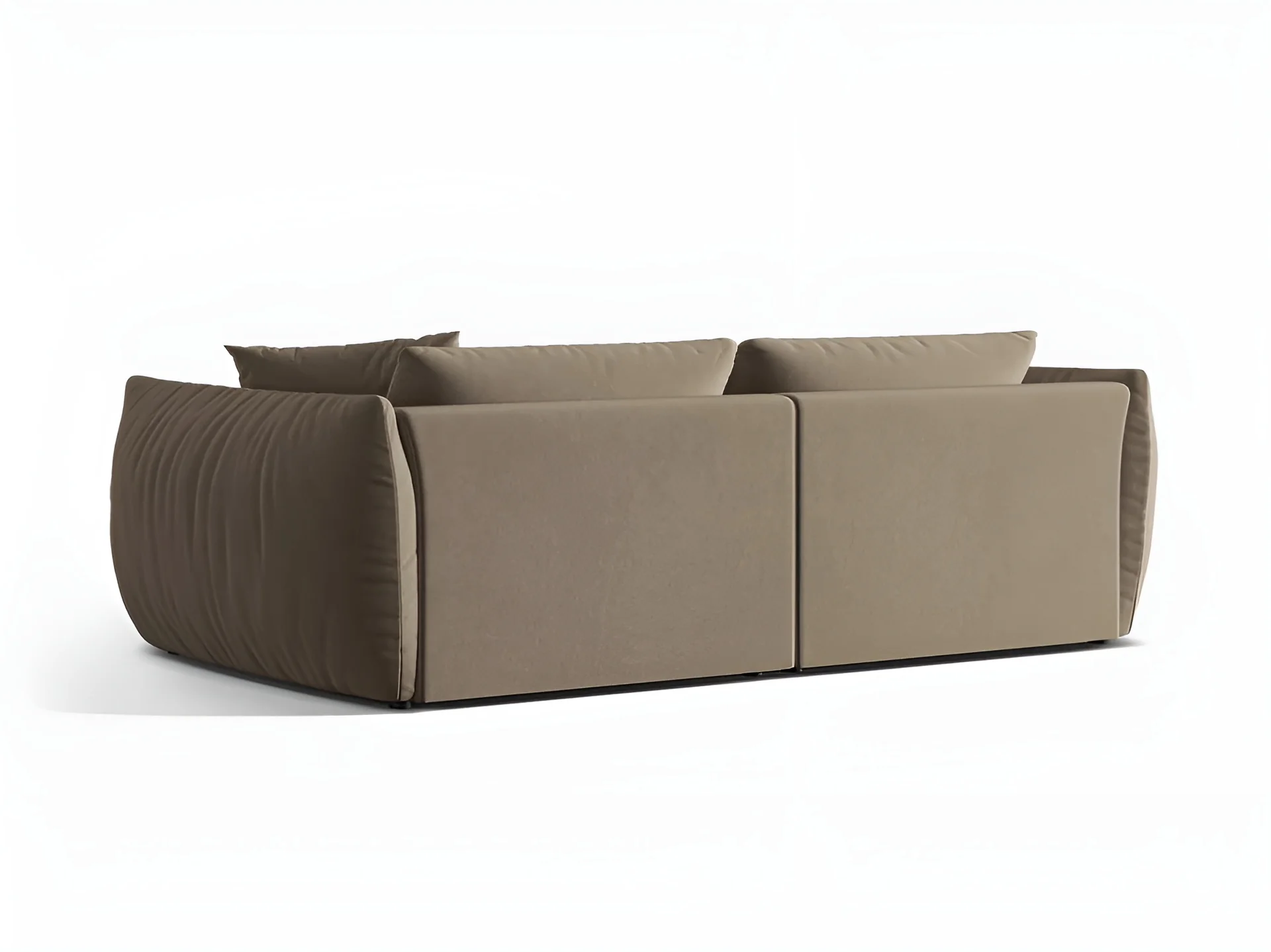 Sofa aksamitna 4-osobowa CHRIS jasnobrązowy - Image 5