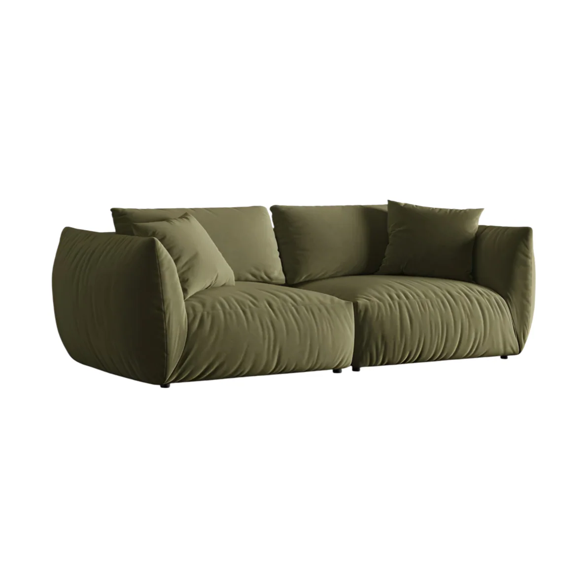 Sofa aksamitna 4-osobowa CHRIS jasnozielony