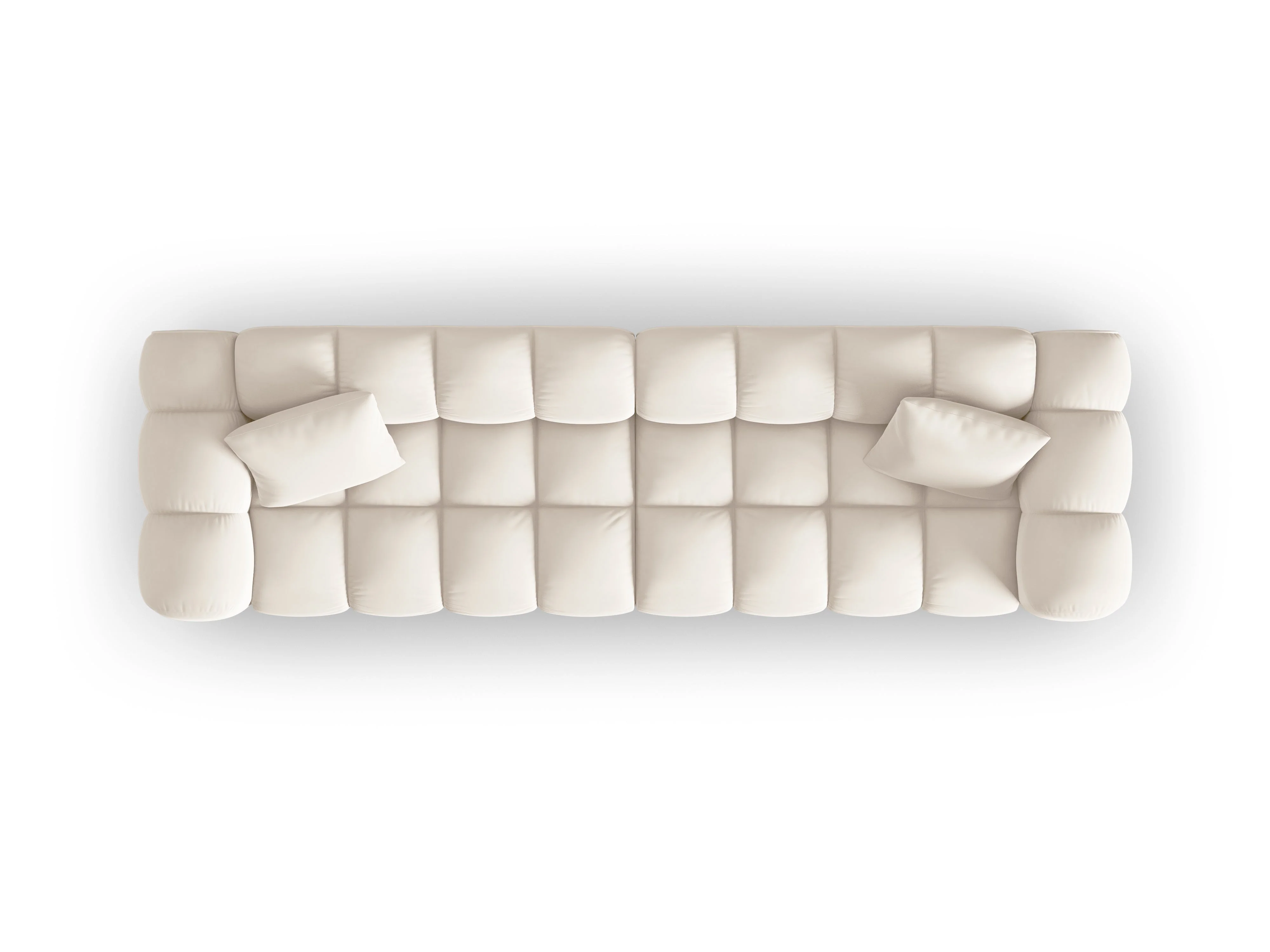 Sofa aksamitna 4-osobowa HALLEY jasnobeżowy - Image 5