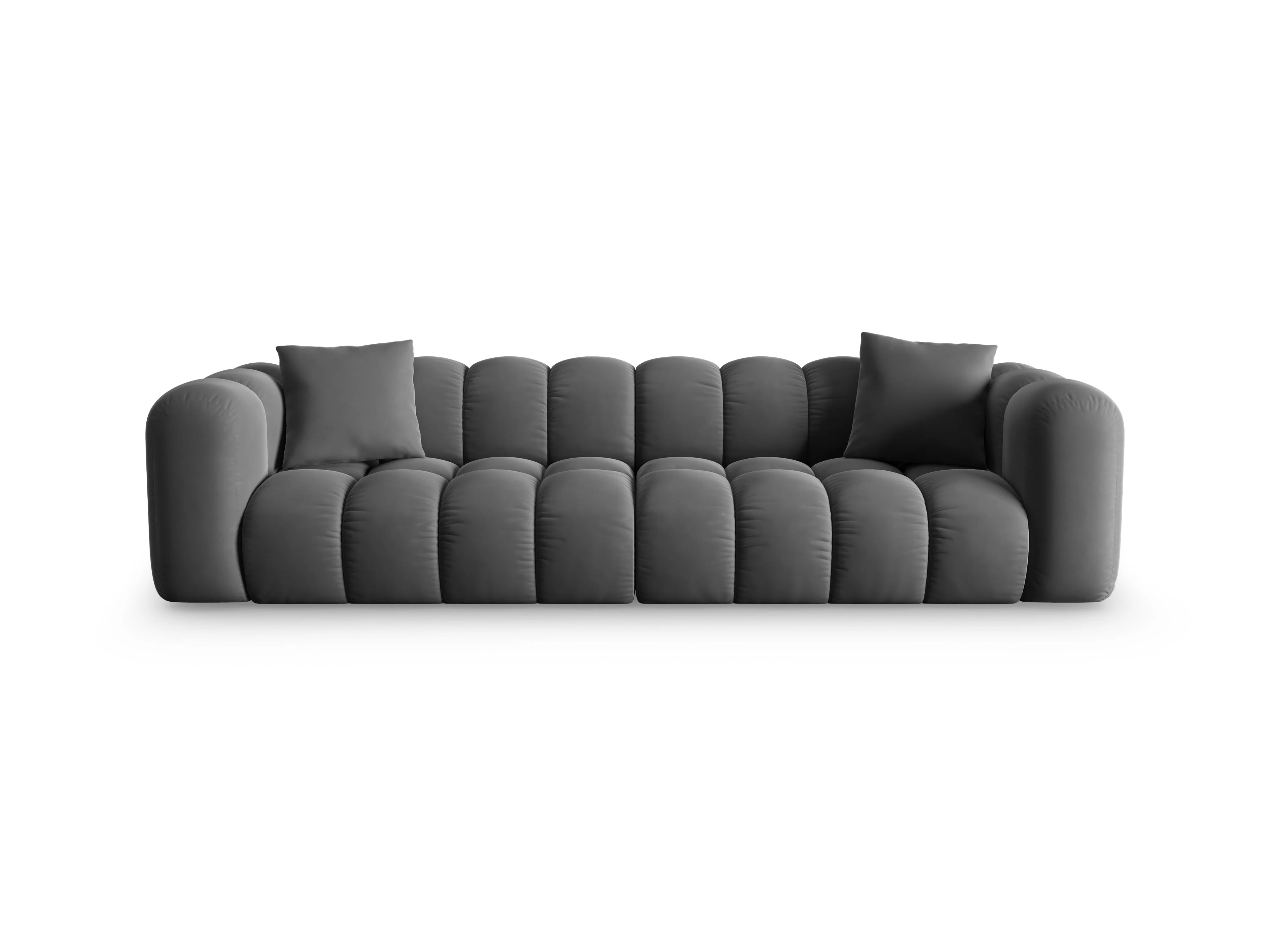 Sofa aksamitna 4-osobowa HALLEY szary - Image 3