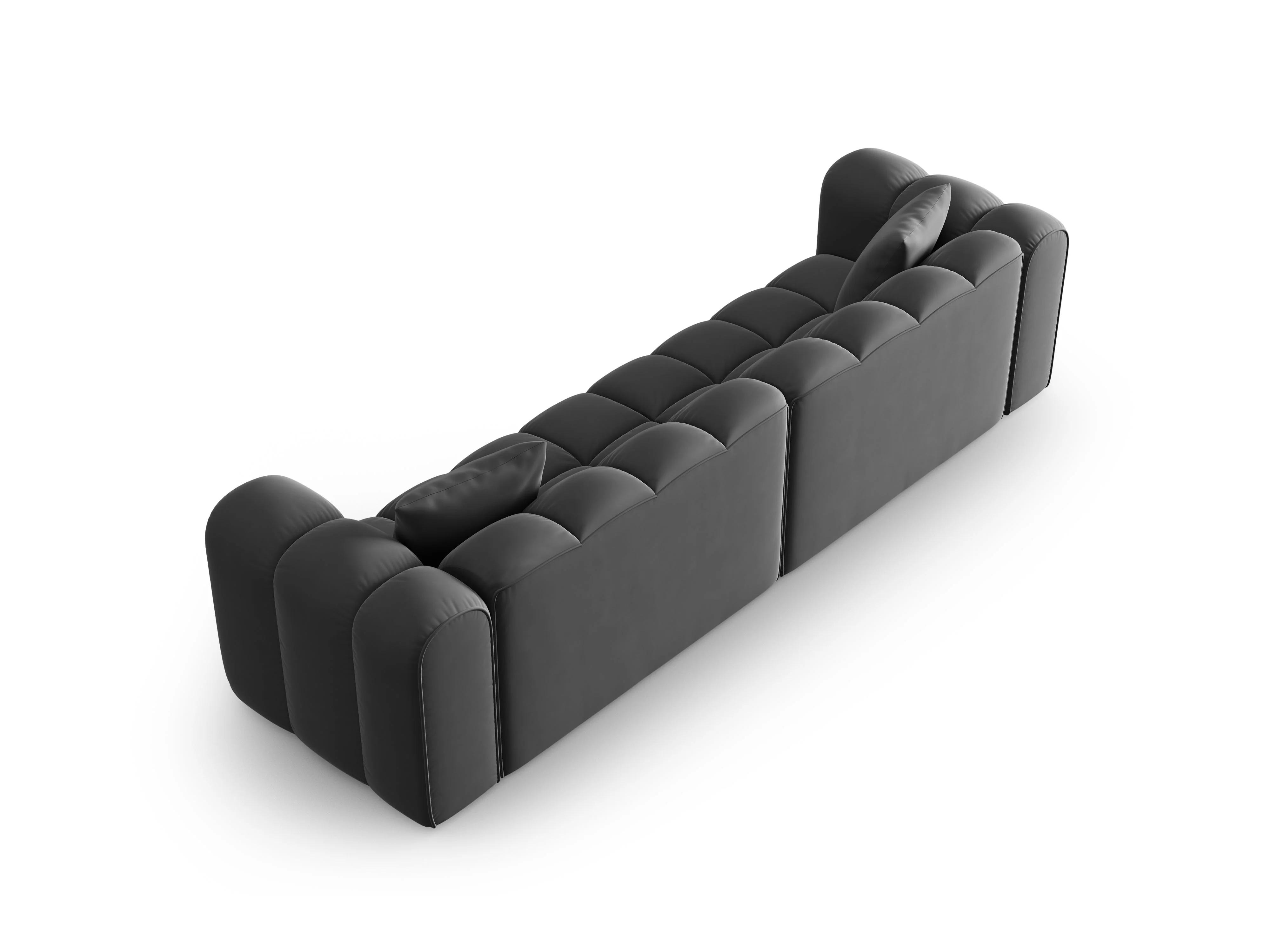 Sofa aksamitna 4-osobowa HALLEY szary - Image 4