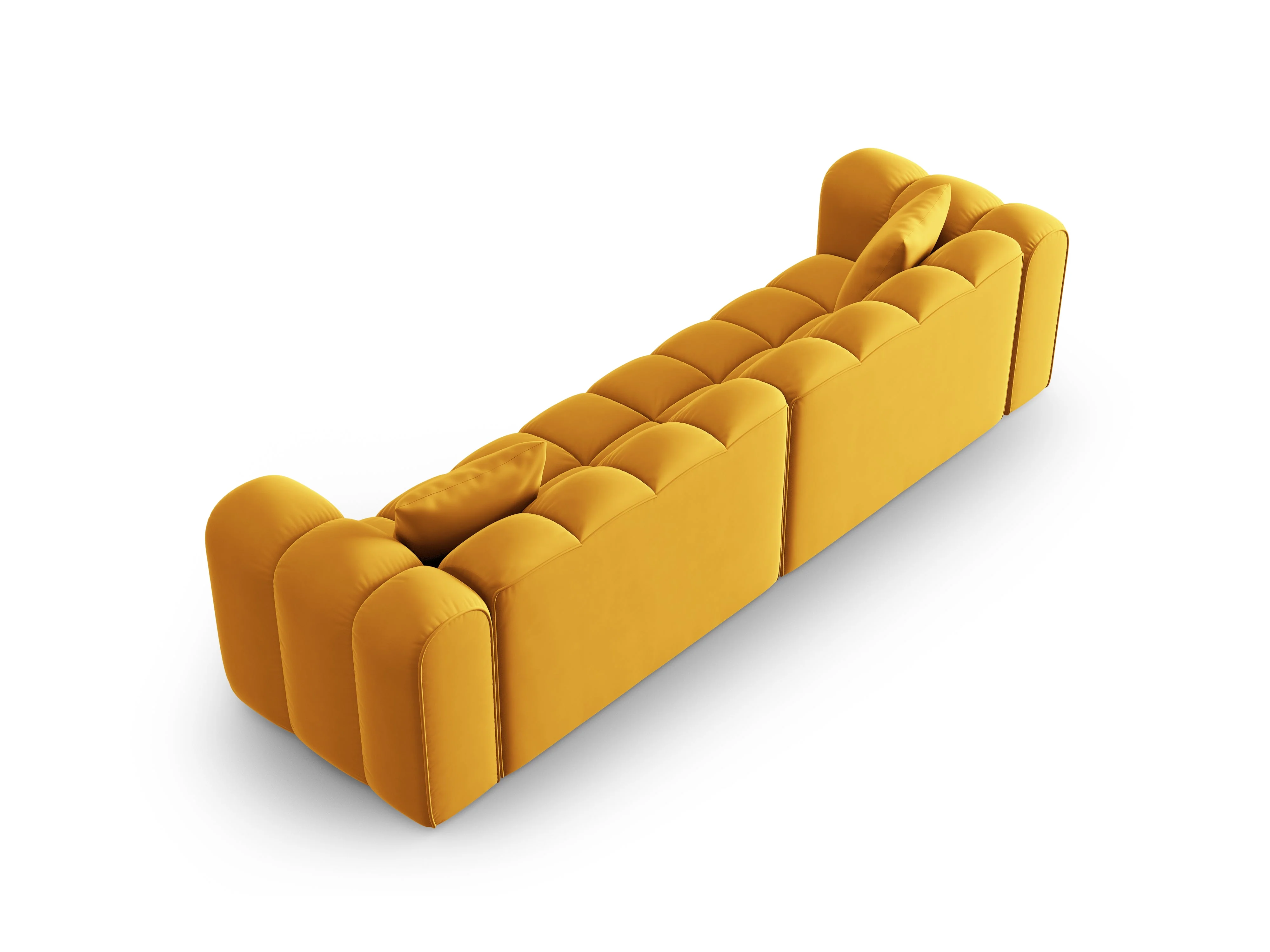 Sofa aksamitna 4-osobowa HALLEY żółty - Image 5