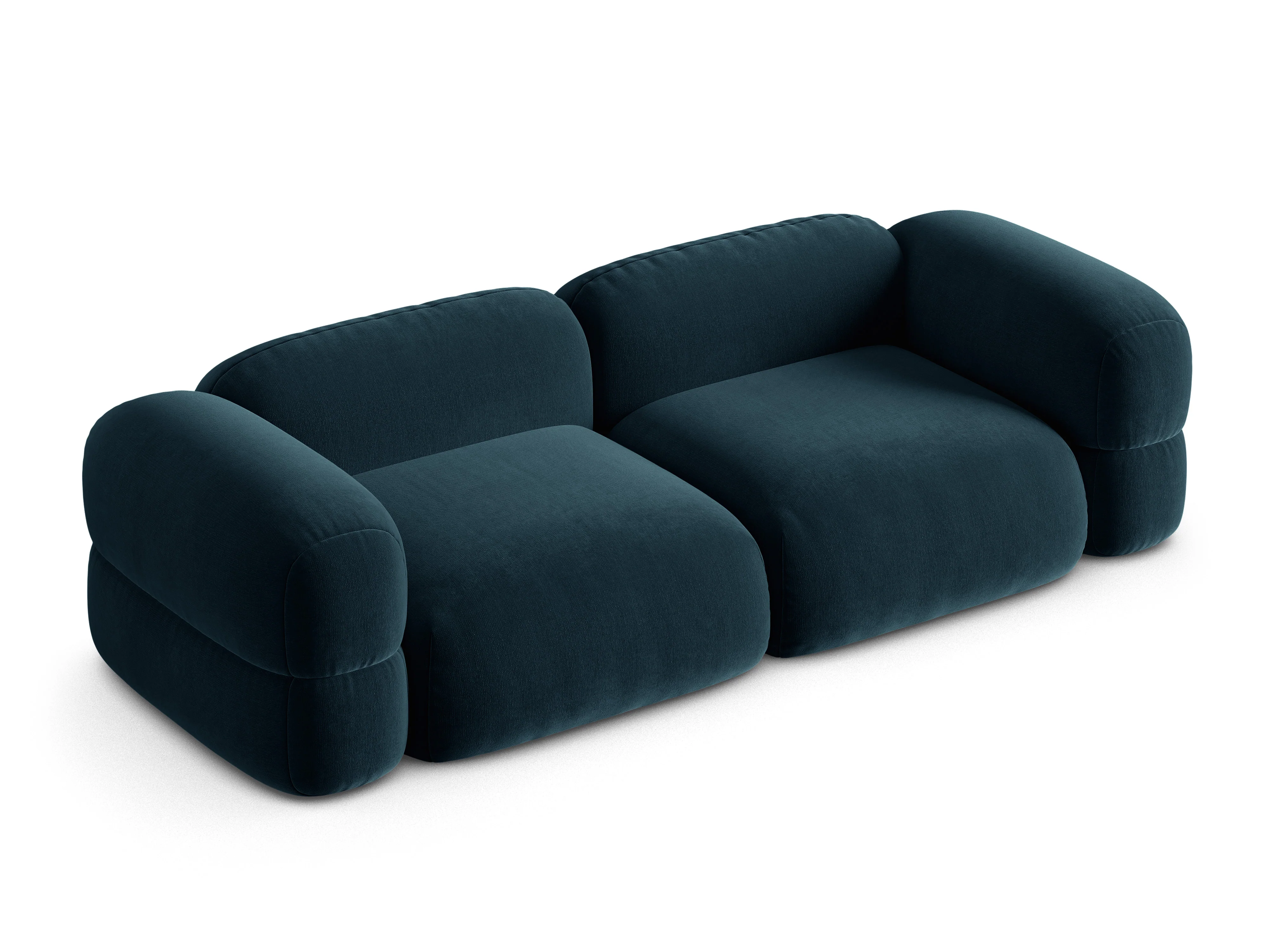 Sofa aksamitna 4-osobowa ROGER niebieski petrol - Image 4