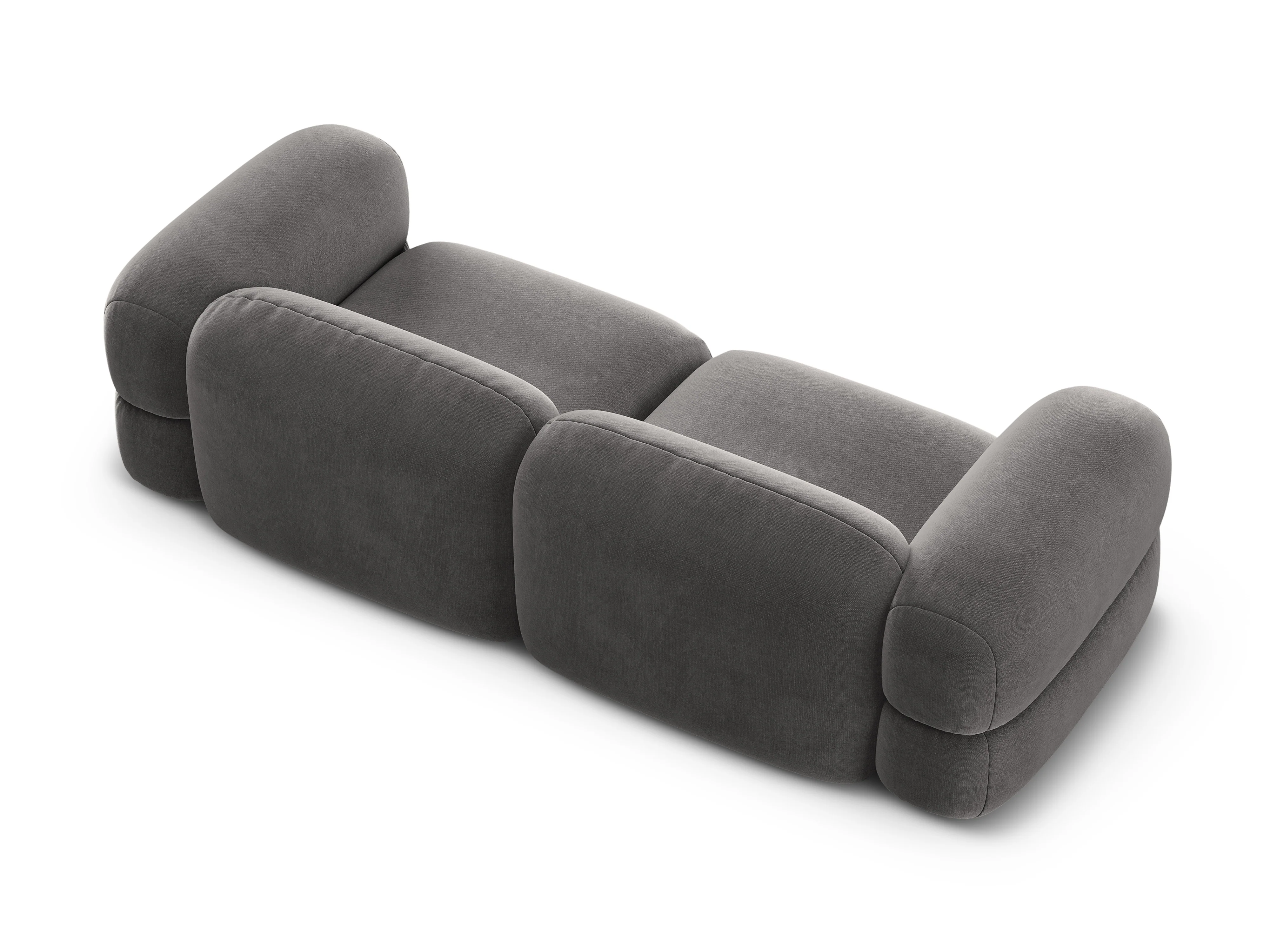 Sofa aksamitna 4-osobowa ROGER szary - Image 5