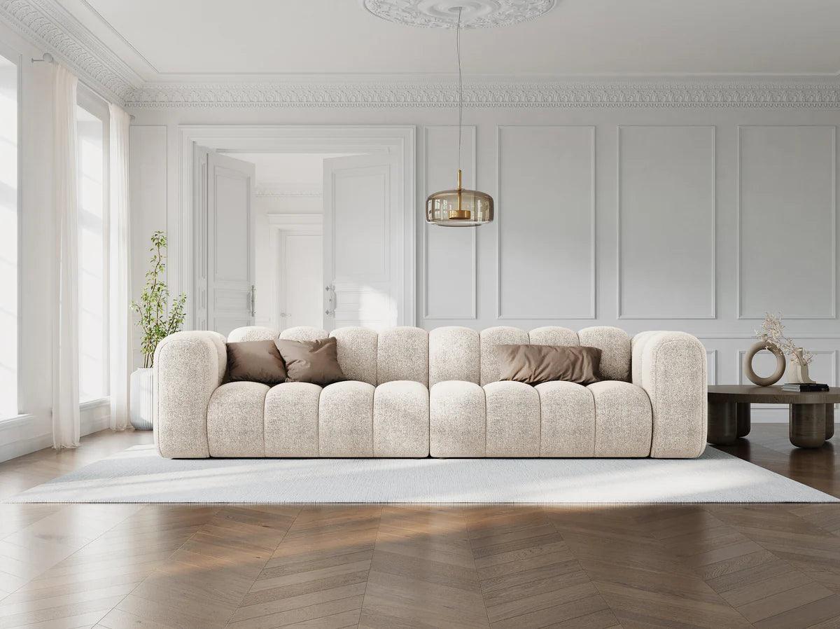 Sofa aksamitna 4-osobowa LUPINE czarny - Image 2