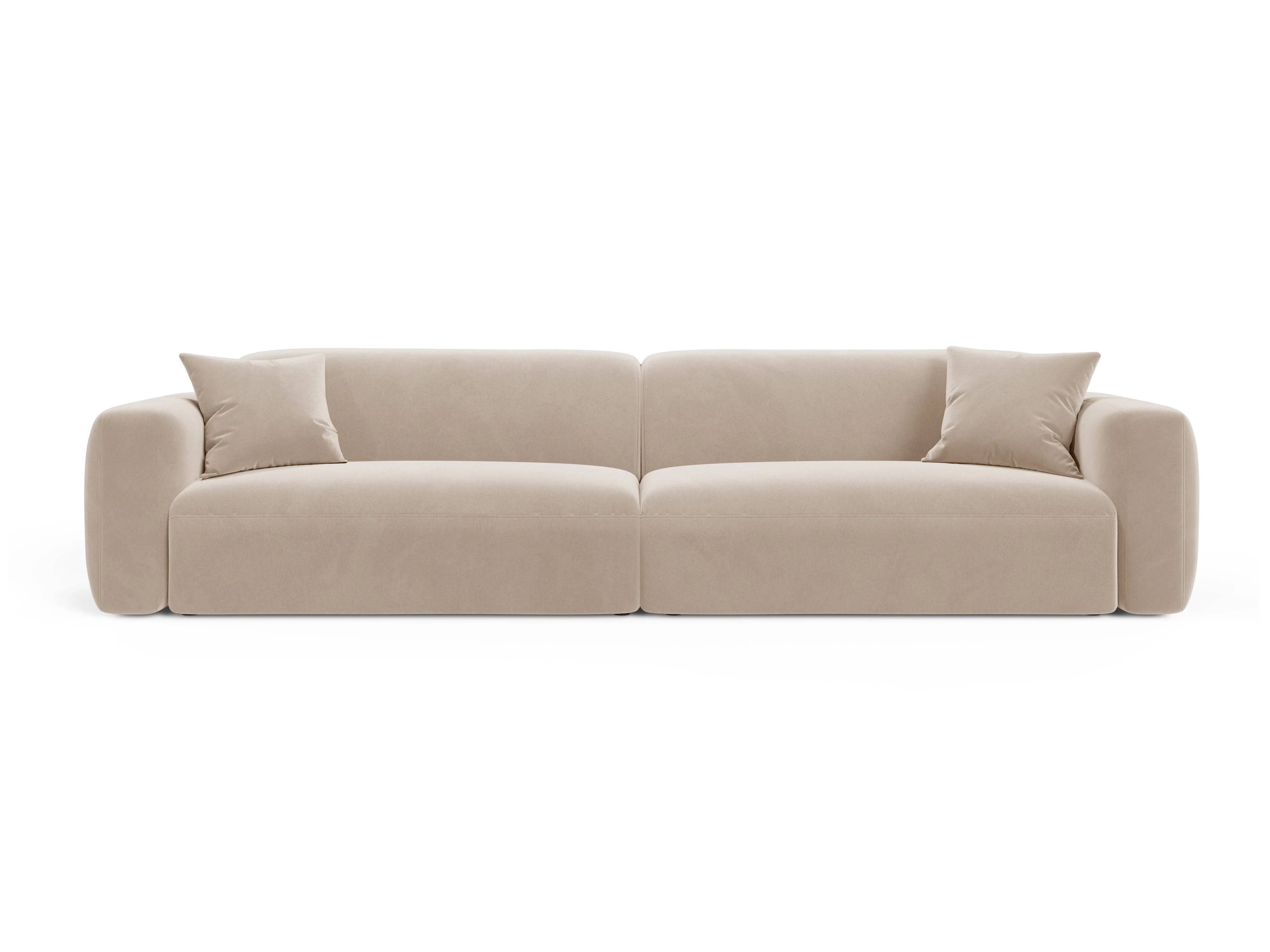 Sofa aksamitna 4-osobowa STRINO beżowy - Image 2
