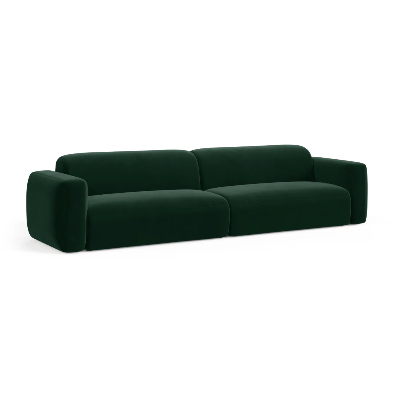 Sofa aksamitna 4-osobowa STRINO butelkowa zieleń