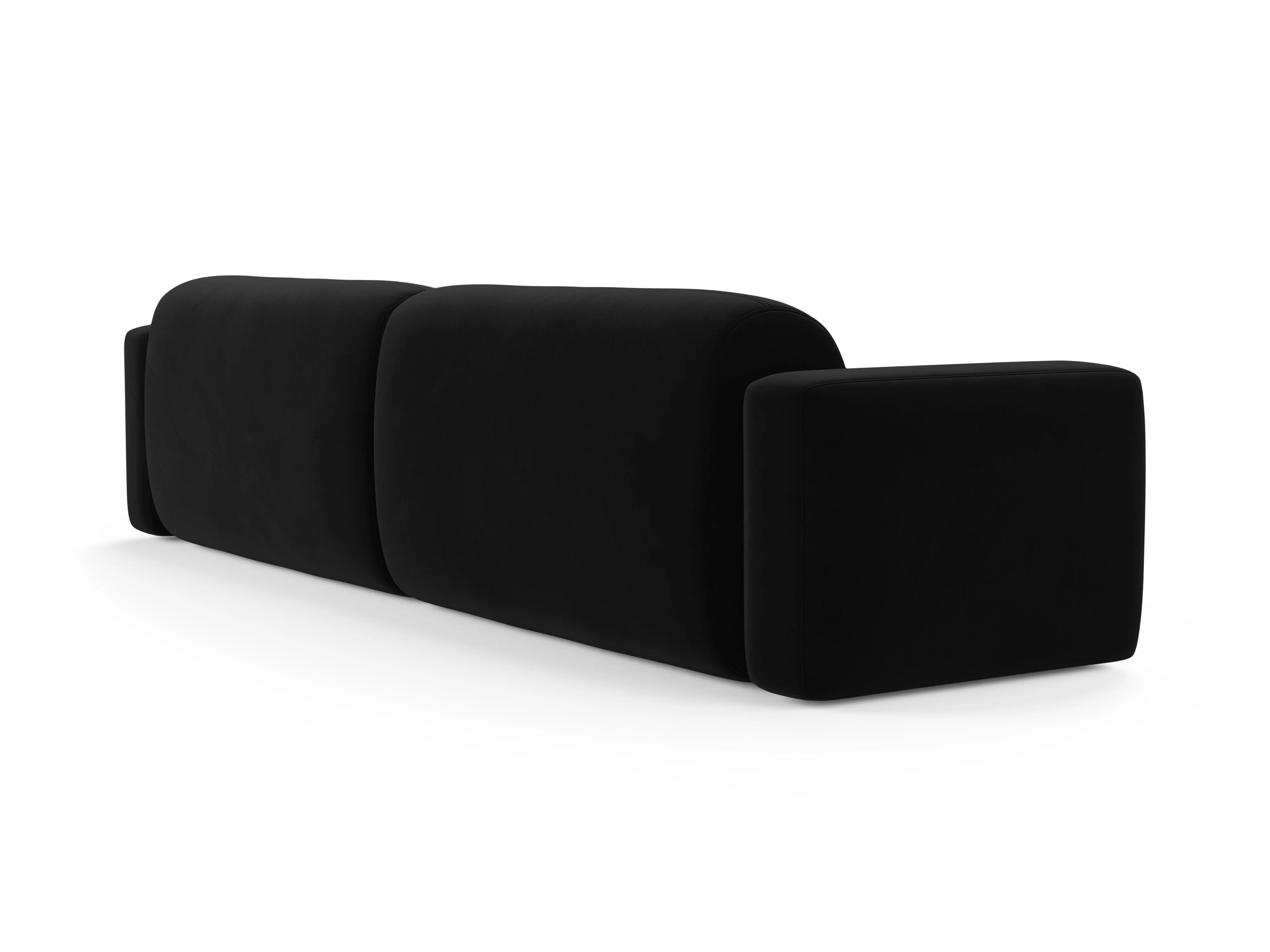 Sofa aksamitna 4-osobowa STRINO czarny - Image 4