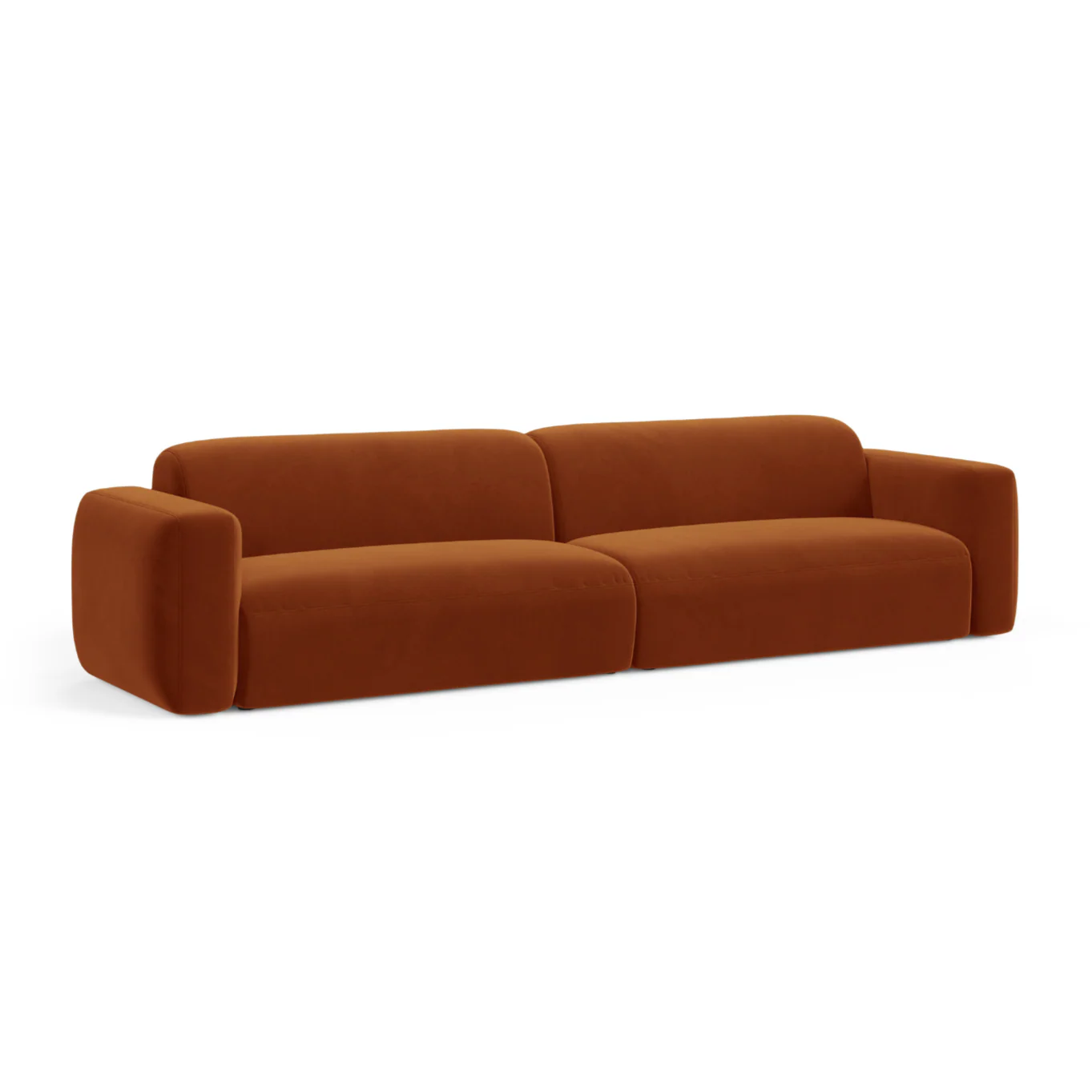 Sofa aksamitna 4-osobowa STRINO terakota