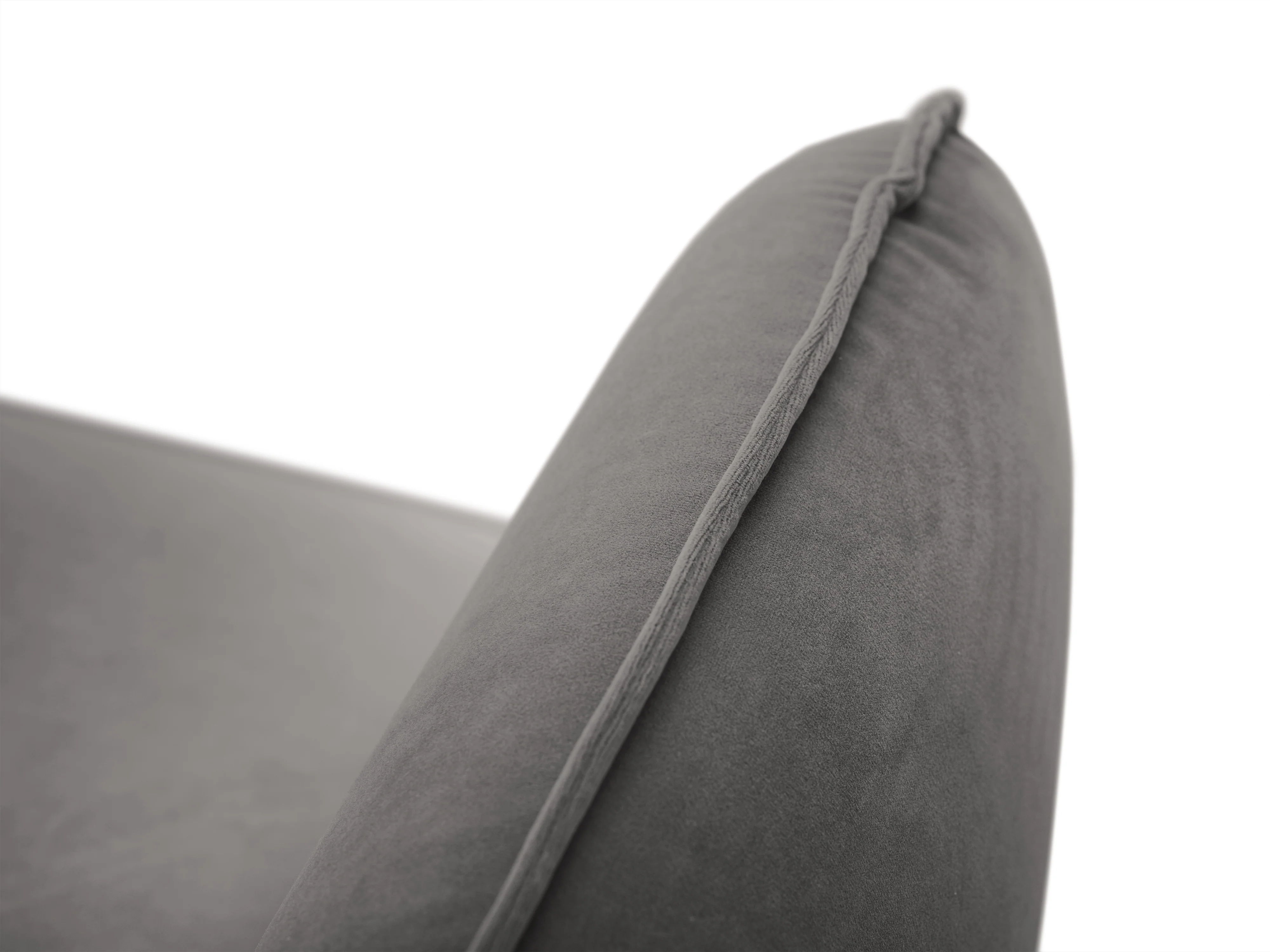 Sofa aksamitna 4-osobowa VIENNA jasnoszary ze złotą podstawą - Image 4