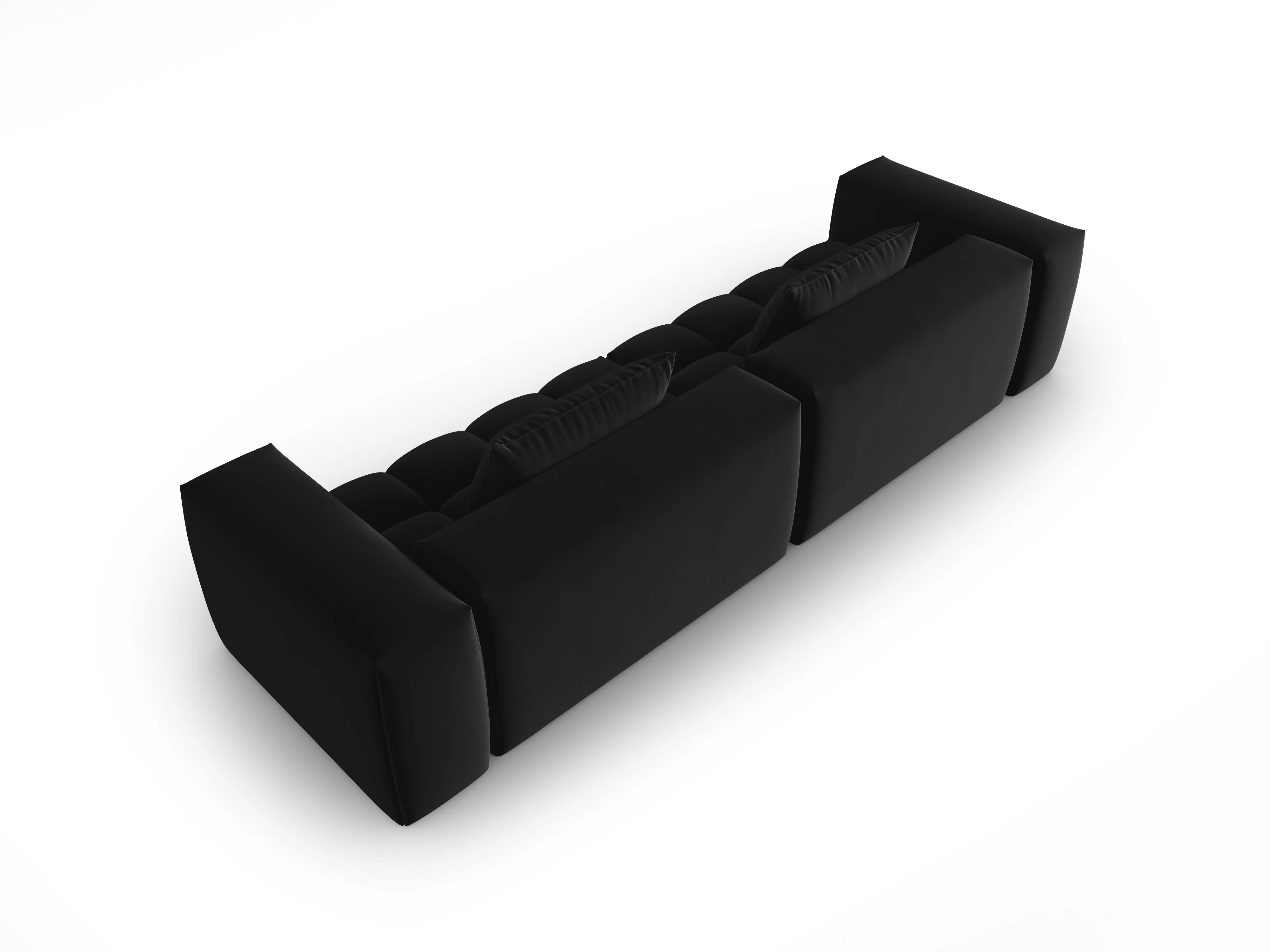 Sofa aksamitna 5-osobowa VERONA czarny - Image 3
