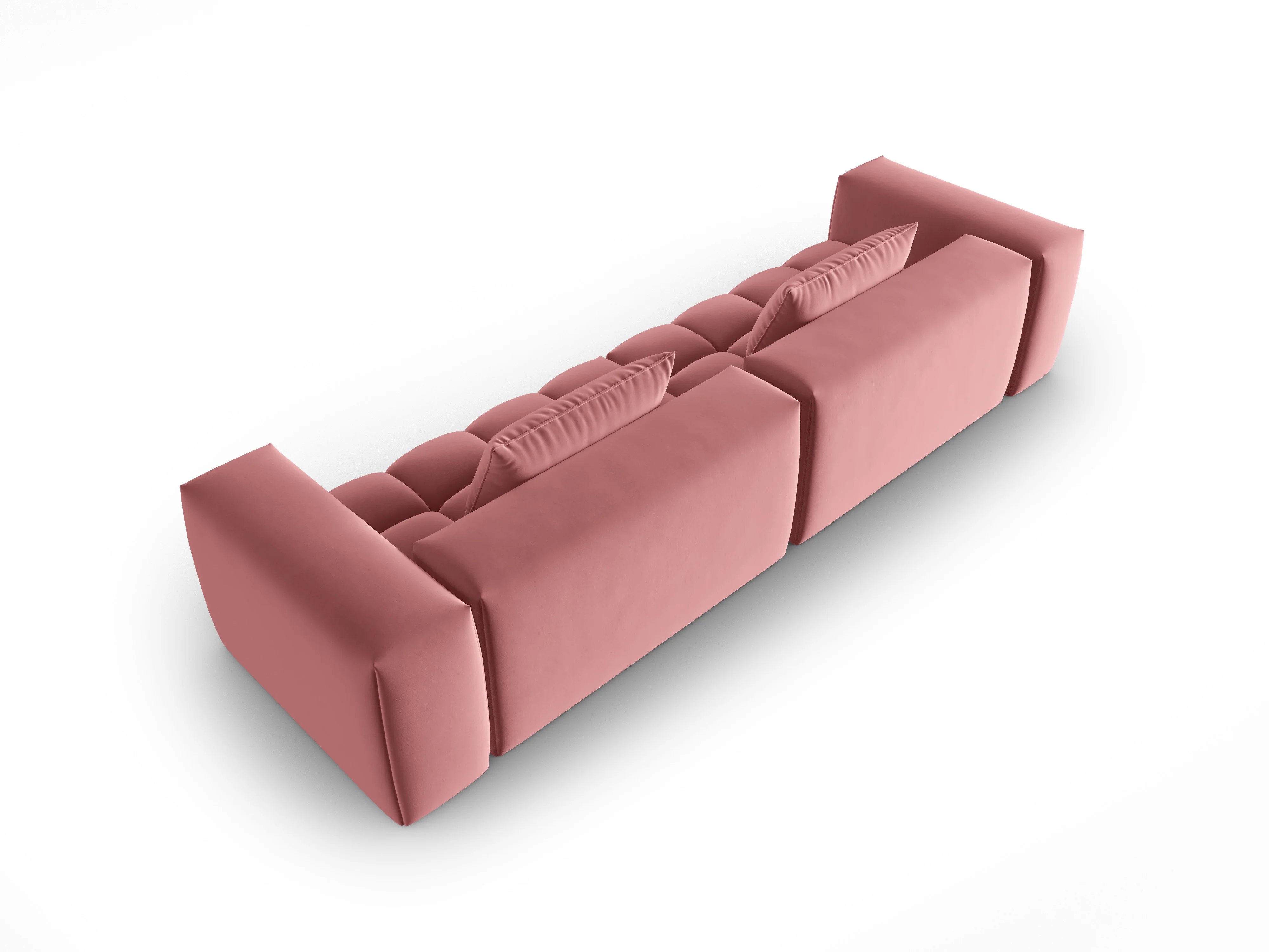 Sofa aksamitna 5-osobowa VERONA różowy flamingo - Image 3