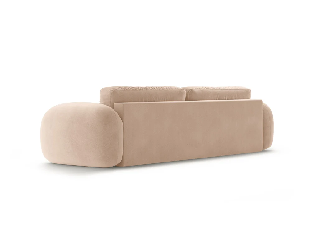 Sofa aksamitna z funkcją spania 3-osobowa TONALE beżowy - Image 6