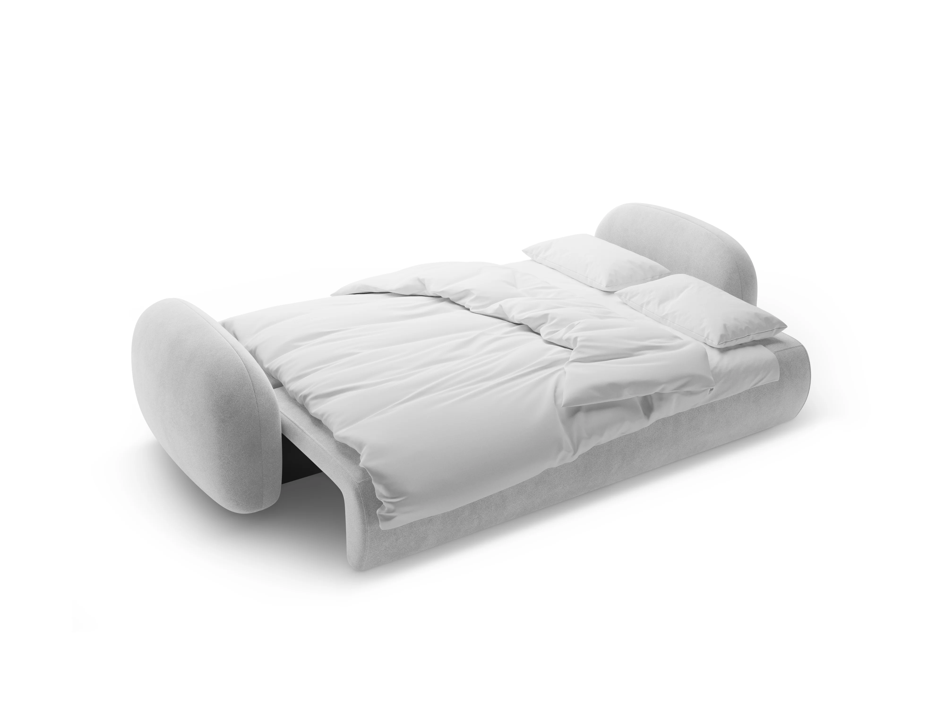 Sofa aksamitna z funkcją spania 3-osobowa TONALE jasnoszary - Image 6