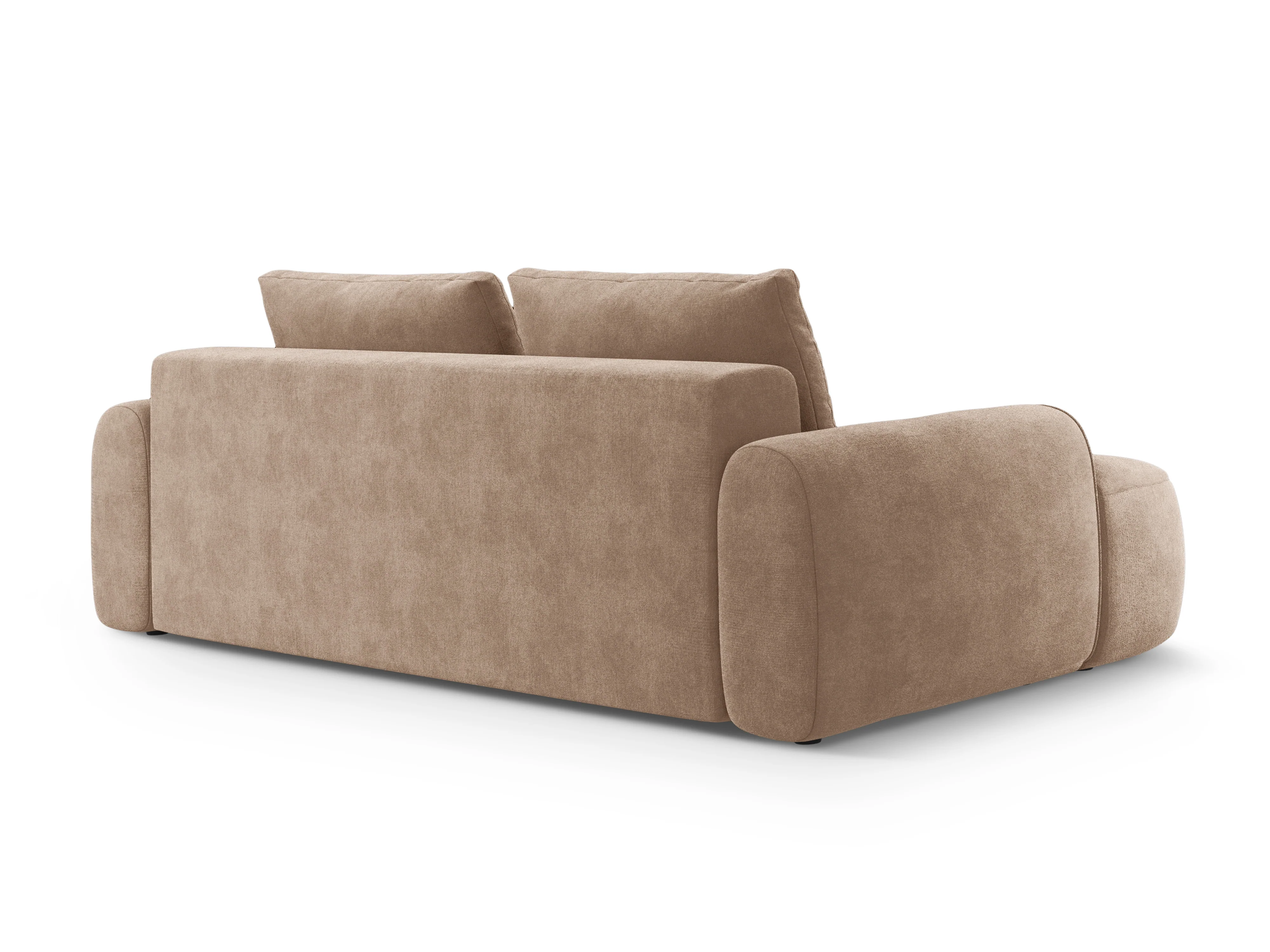 Sofa aksamitna z funkcją spania 4-osobowa LINZ ciemnobeżowy - Image 4