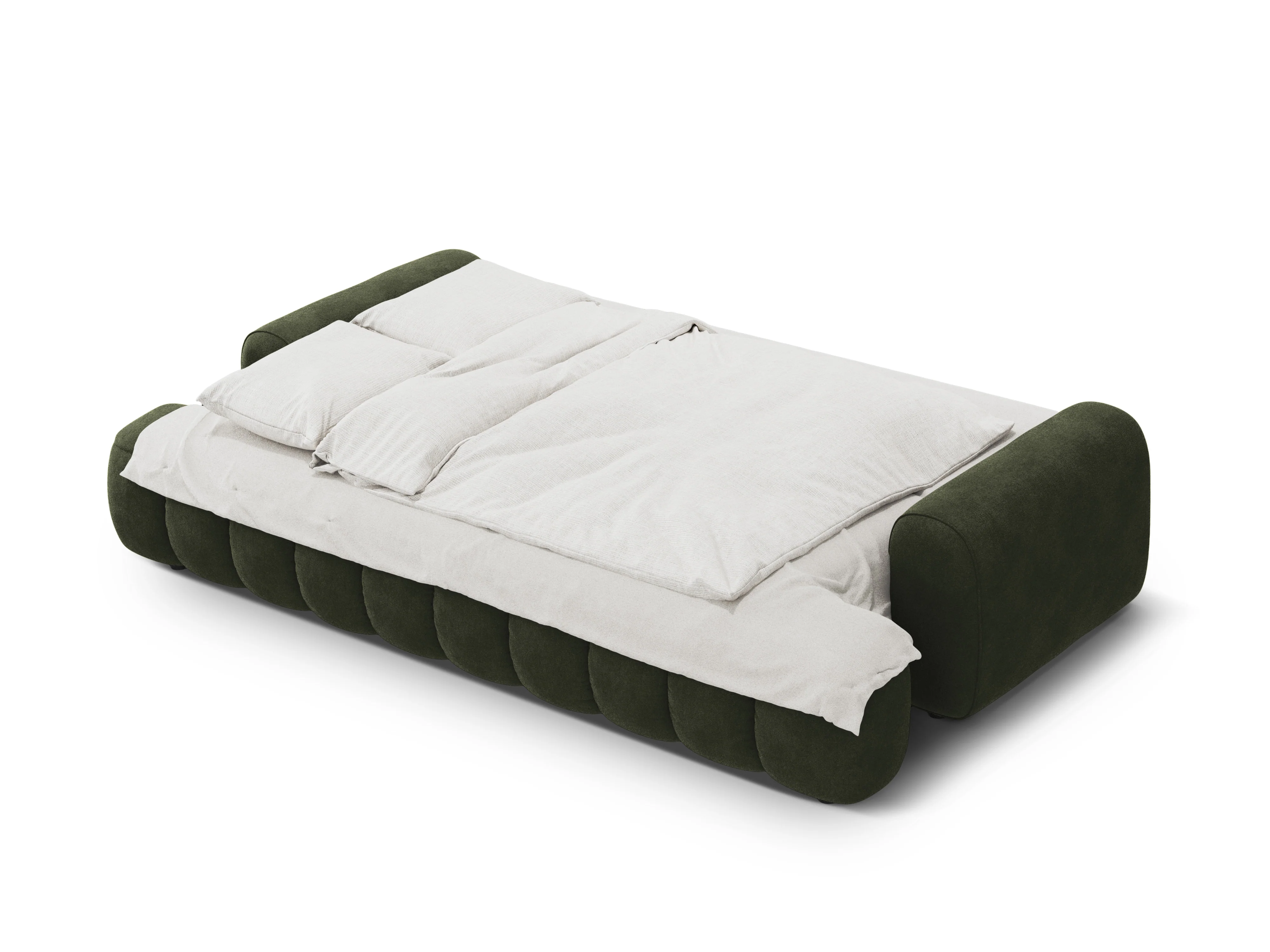 Sofa aksamitna z funkcją spania 4-osobowa LINZ zielony - Image 4