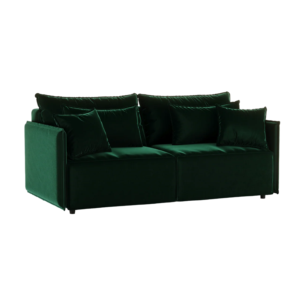Sofa aksamitna z funkcją spania FABIEN ciemnozielony