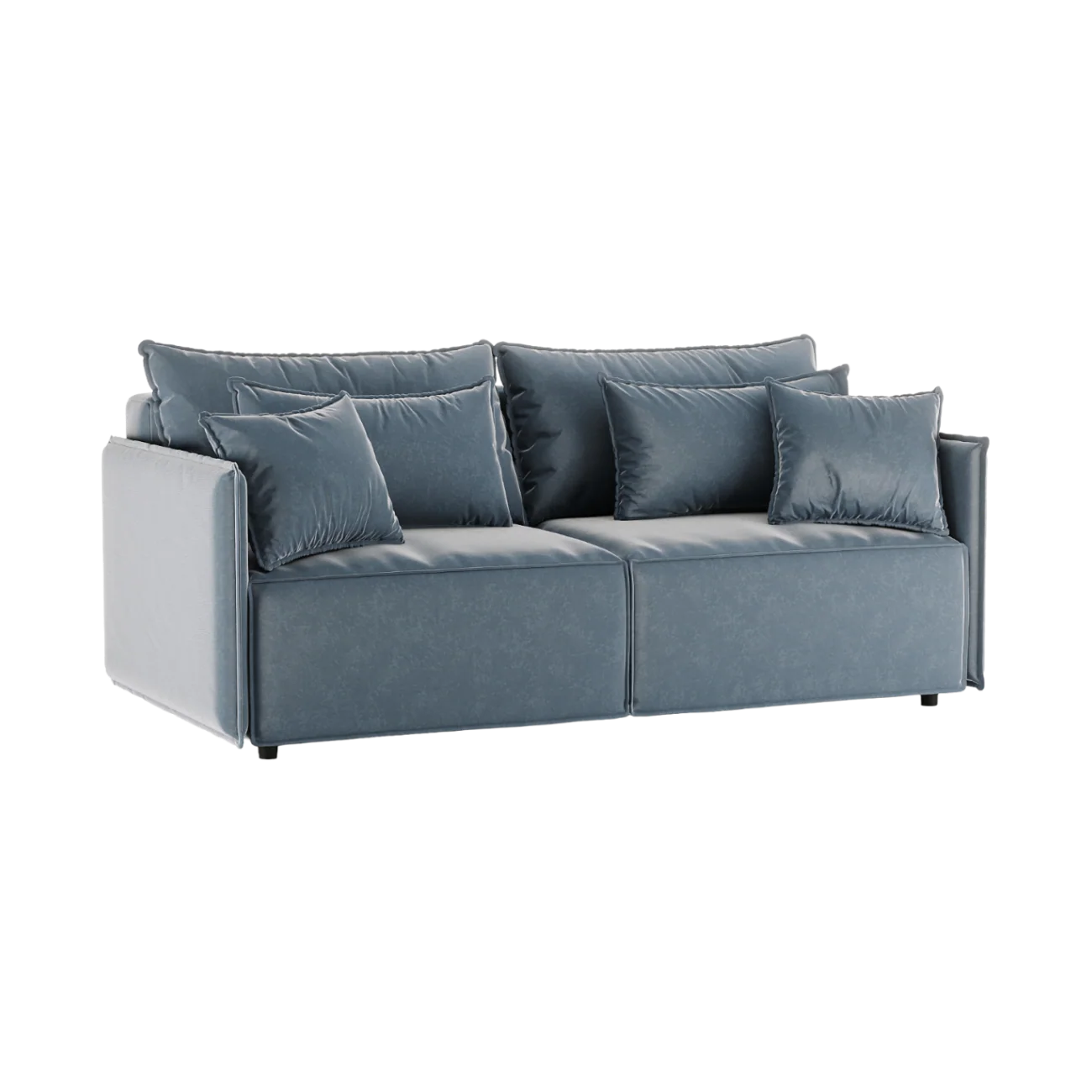 Sofa aksamitna z funkcją spania FABIEN jasnoszary