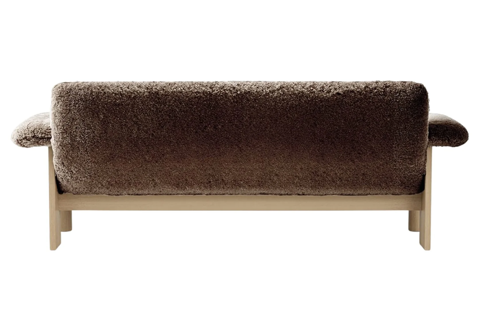 Sofa BRASILIA brązowa skóra owcza z dębową podstawą - Image 4