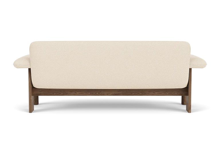 Sofa BRASILIA kremowy z orzechową podstawą - Image 4
