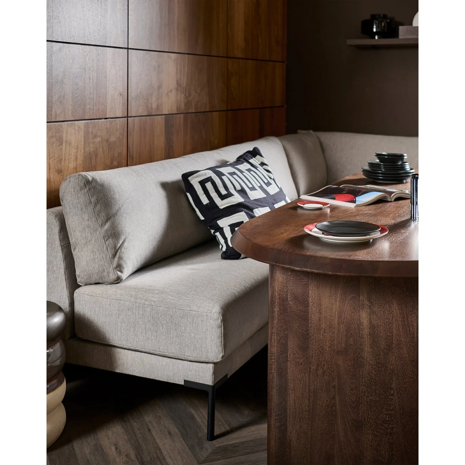Sofa COUPLE DINING BENCH - moduł środkowy jasnoszary - Image 5