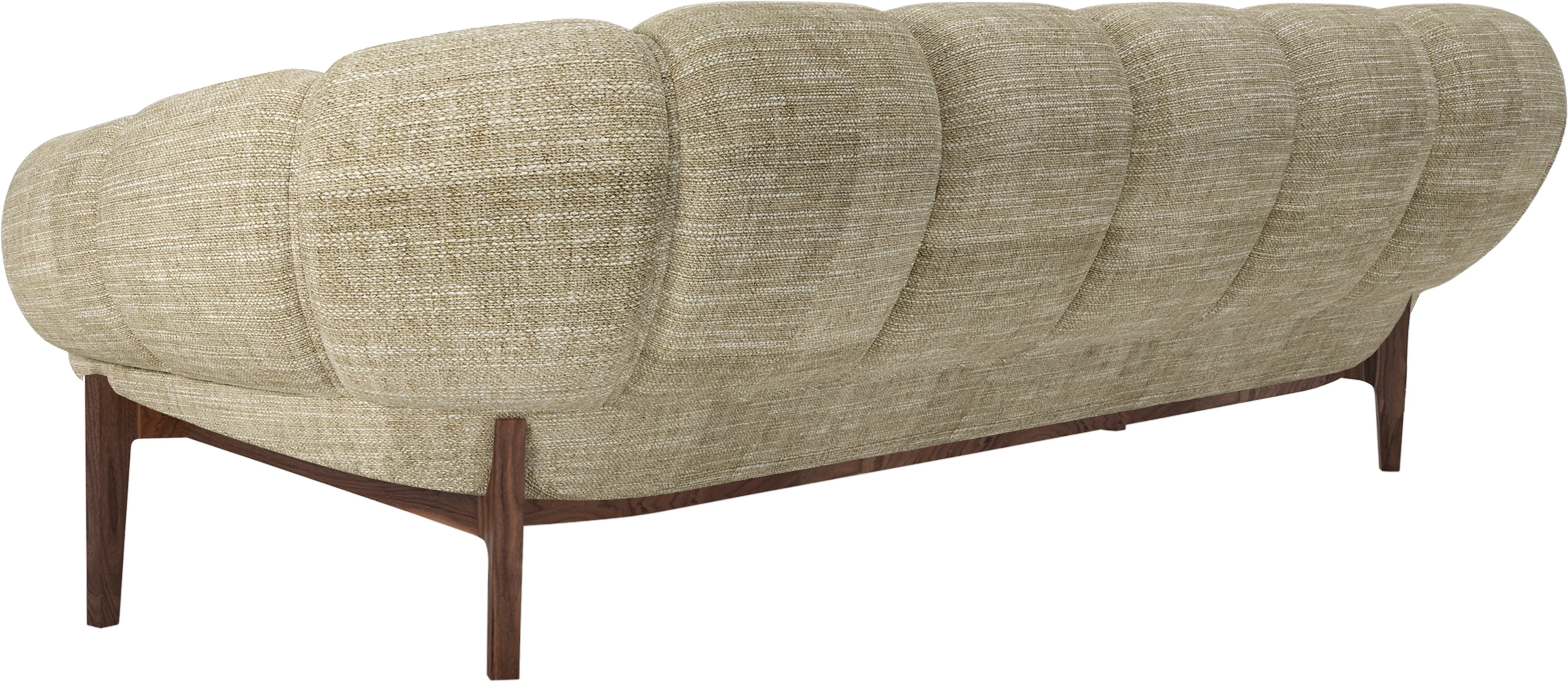 Sofa 3-osobowa CROISSANT tapicerowana z orzechową podstawą - Image 3