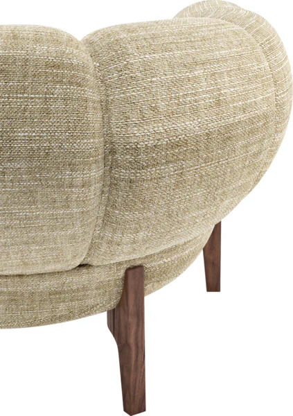 Sofa 3-osobowa CROISSANT tapicerowana z orzechową podstawą - Image 6